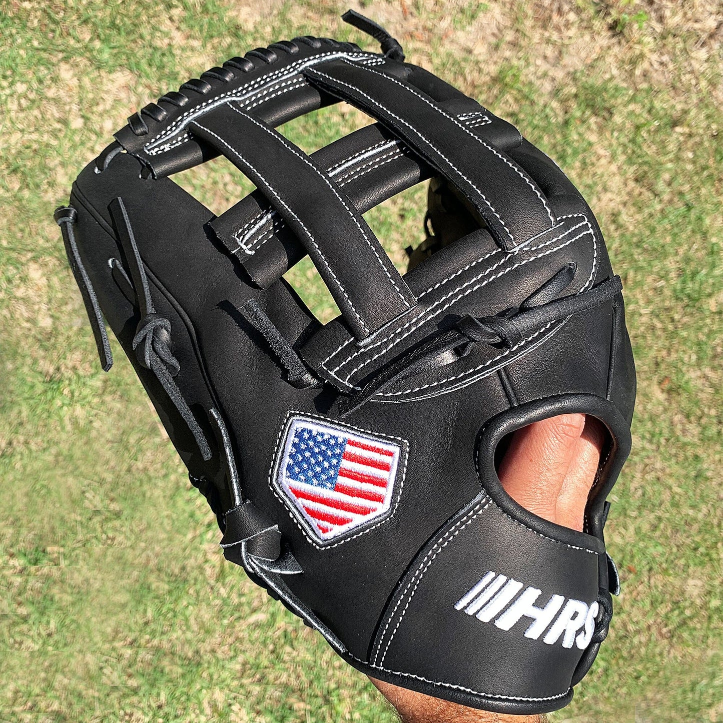 14" Softball Outfielder's Glove - Black Leather - H Web