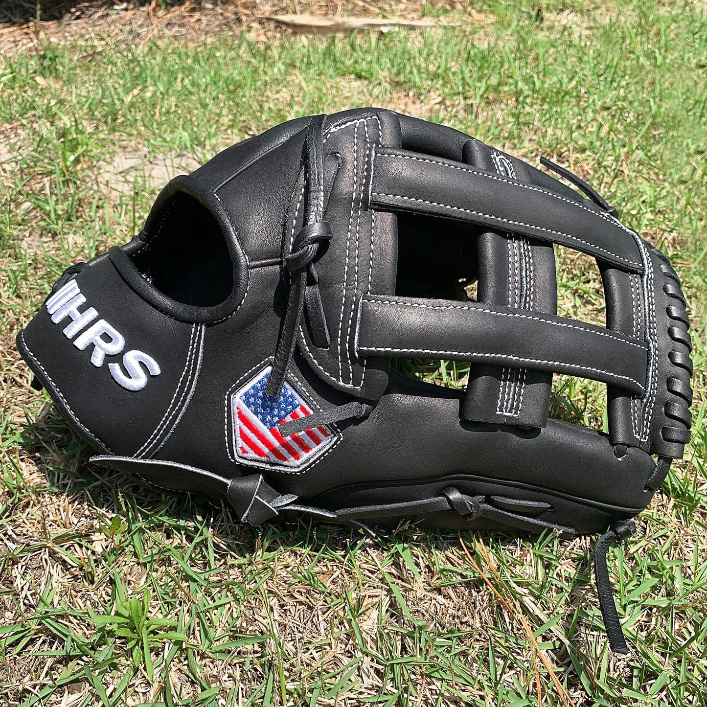 14" Softball Outfielder's Glove - Black Leather - H Web