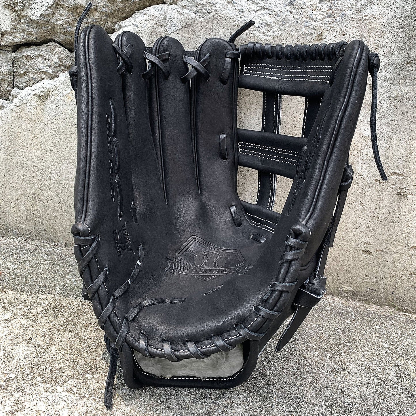 14" Softball Outfielder's Glove - Black Leather - H Web