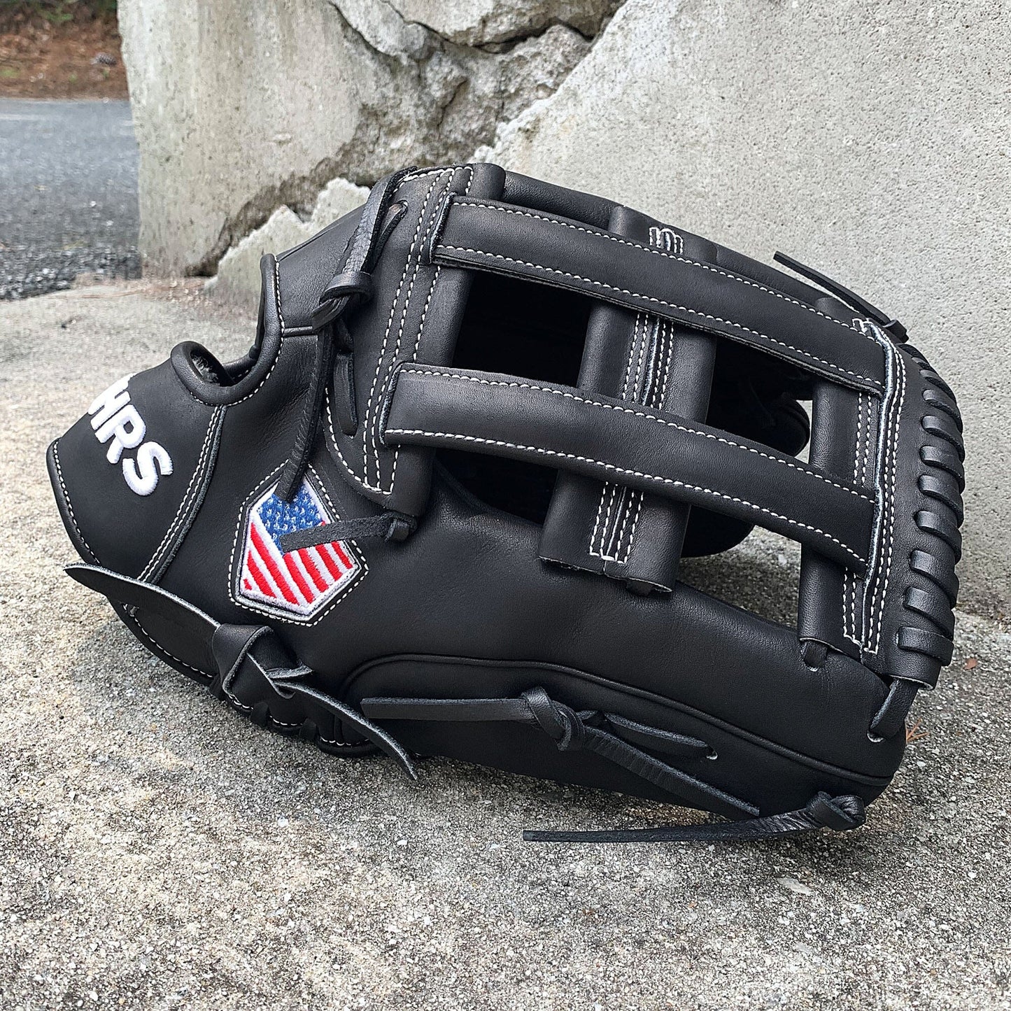 14" Softball Outfielder's Glove - Black Leather - H Web