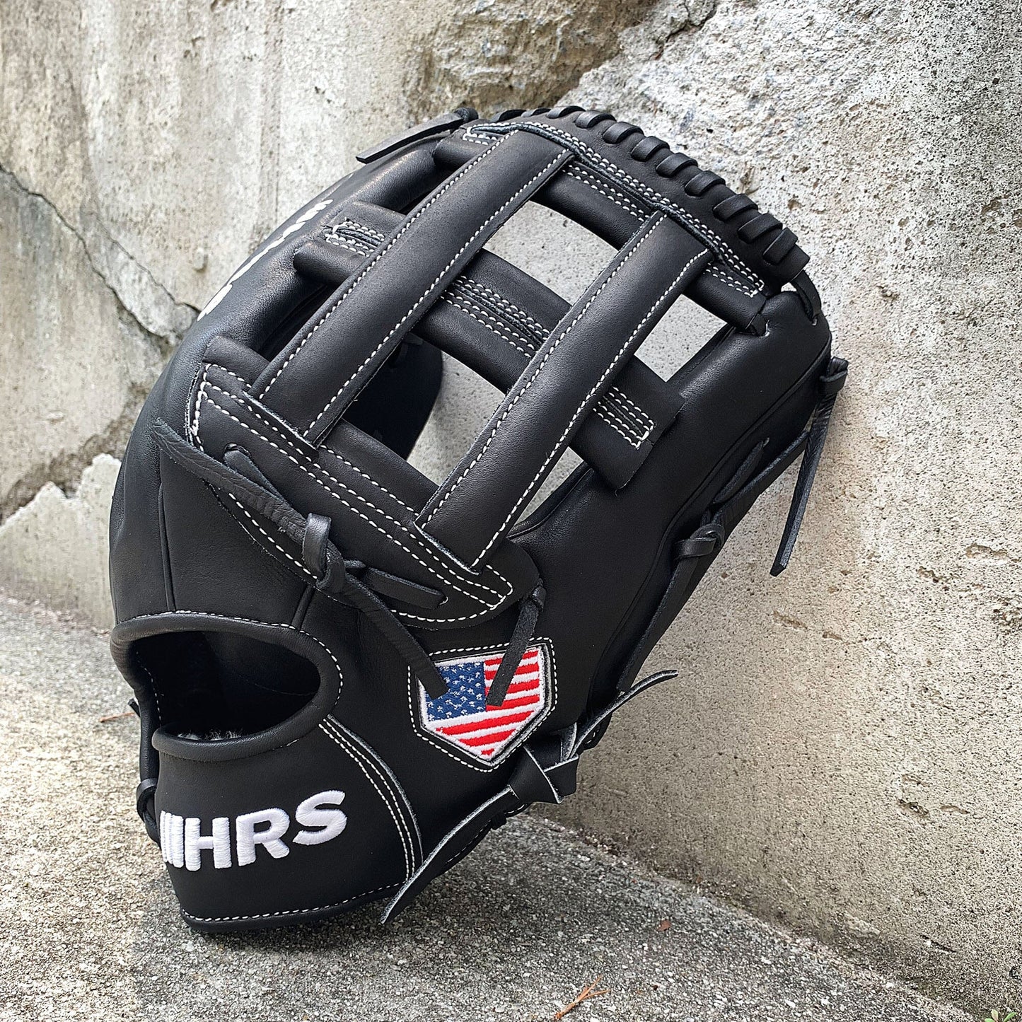 14" Softball Outfielder's Glove - Black Leather - H Web