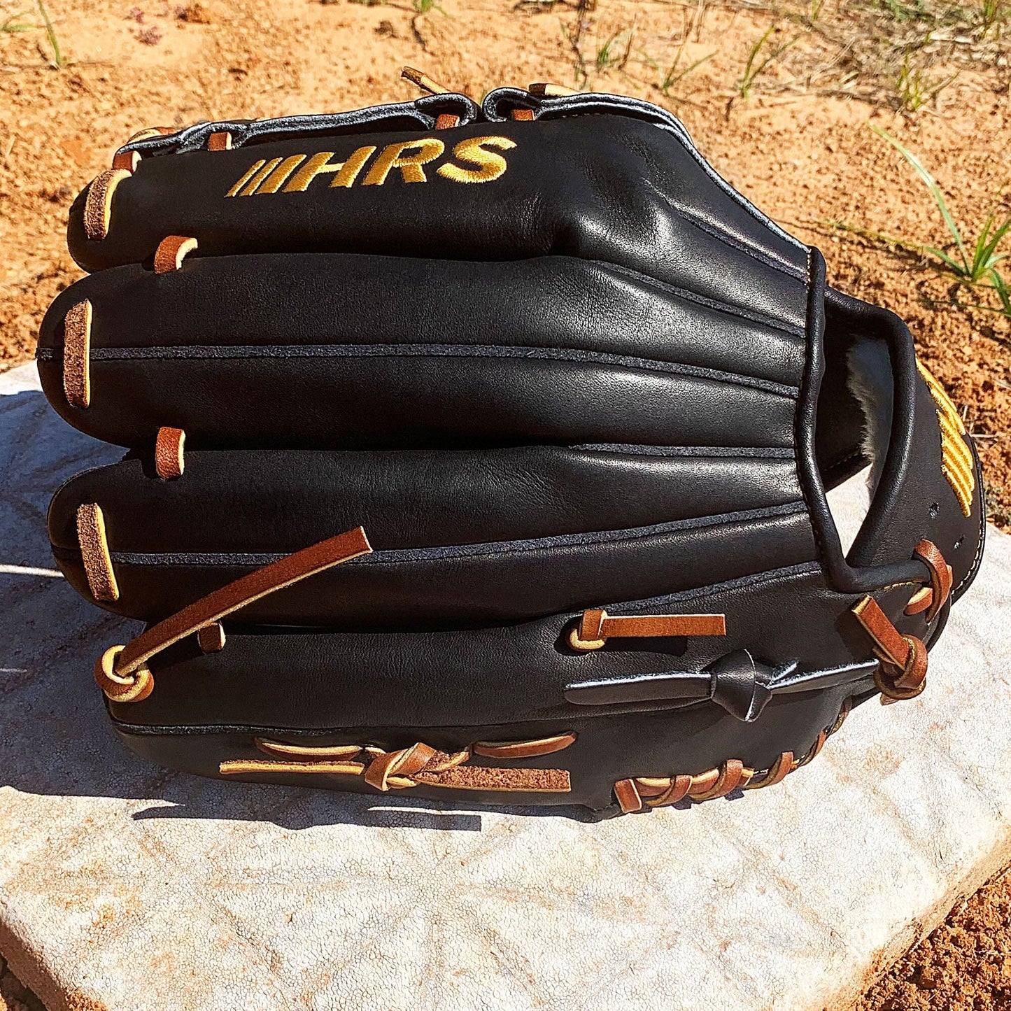 12" - Black with Tan Laces - Two Piece Closed Web