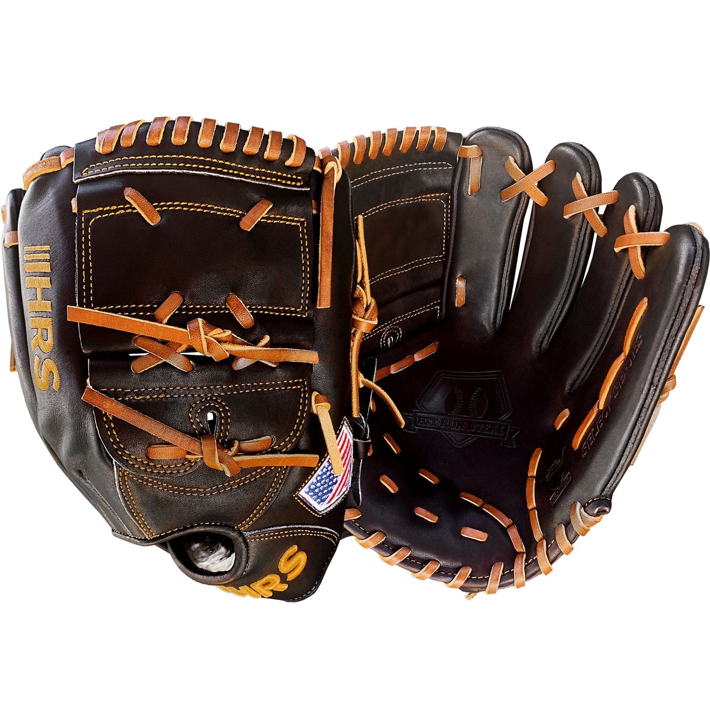 12" - Black with Tan Laces - Two Piece Closed Web