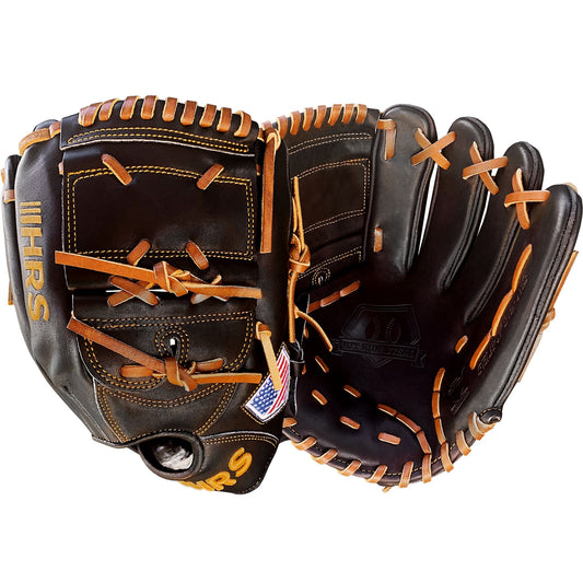 11.75" - Black with Tan Laces - Two Piece Closed Web