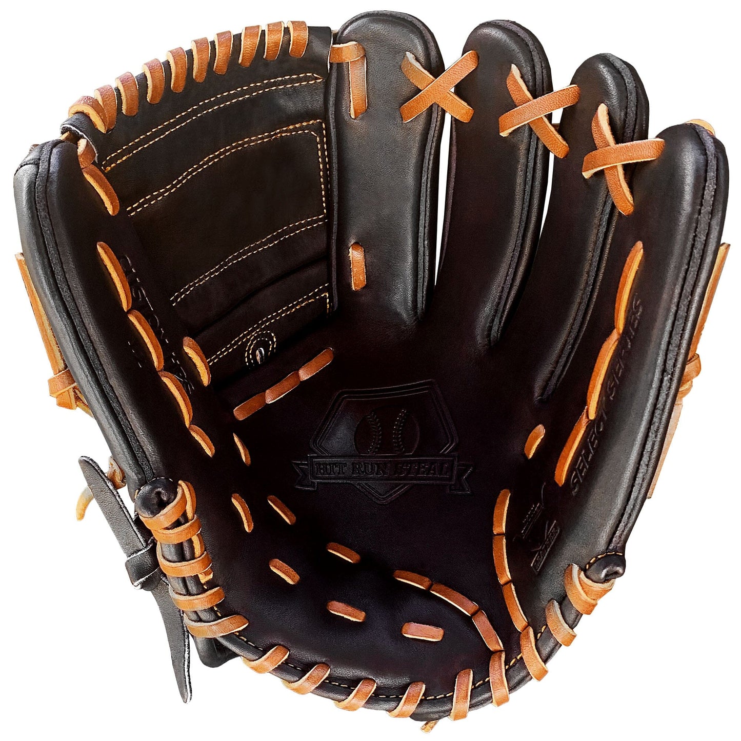 12" - Black with Tan Laces - Two Piece Closed Web