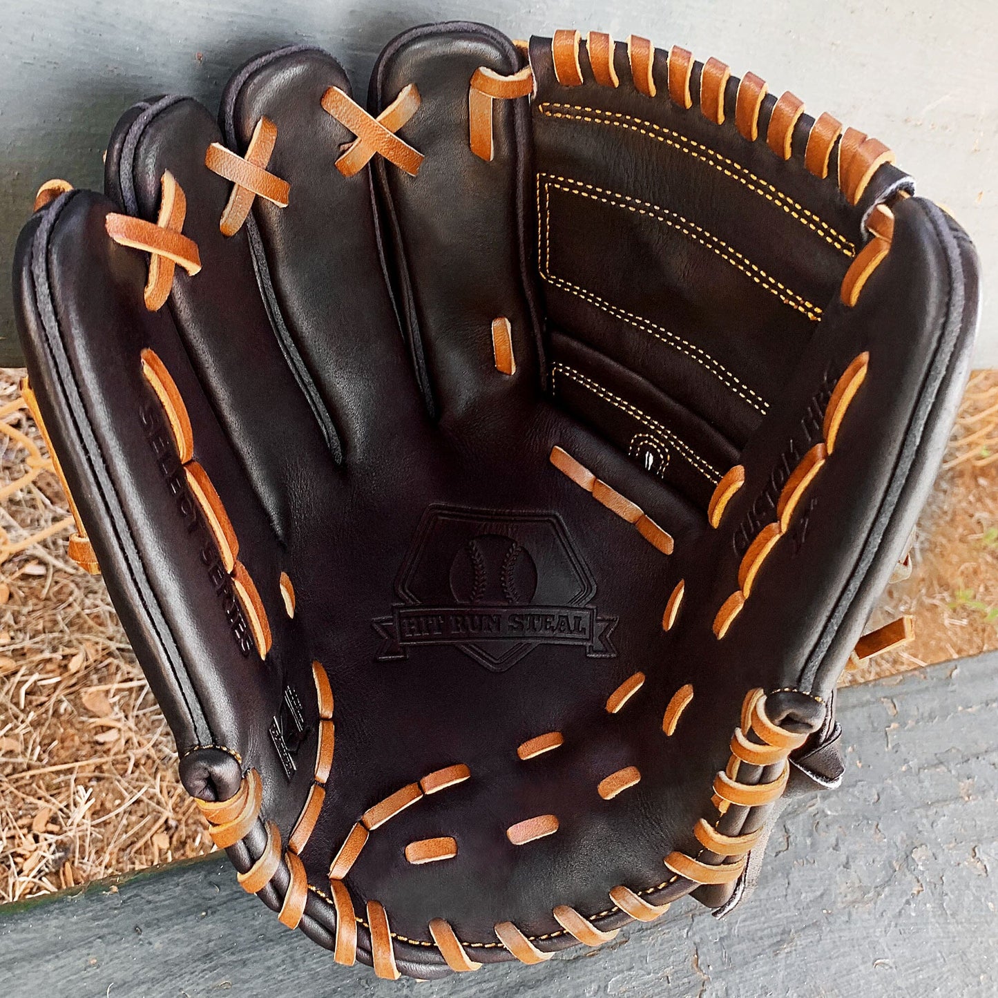 12" - Black with Tan Laces - Two Piece Closed Web