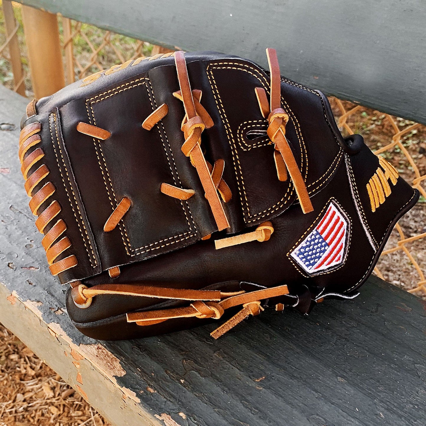 12" - Black with Tan Laces - Two Piece Closed Web