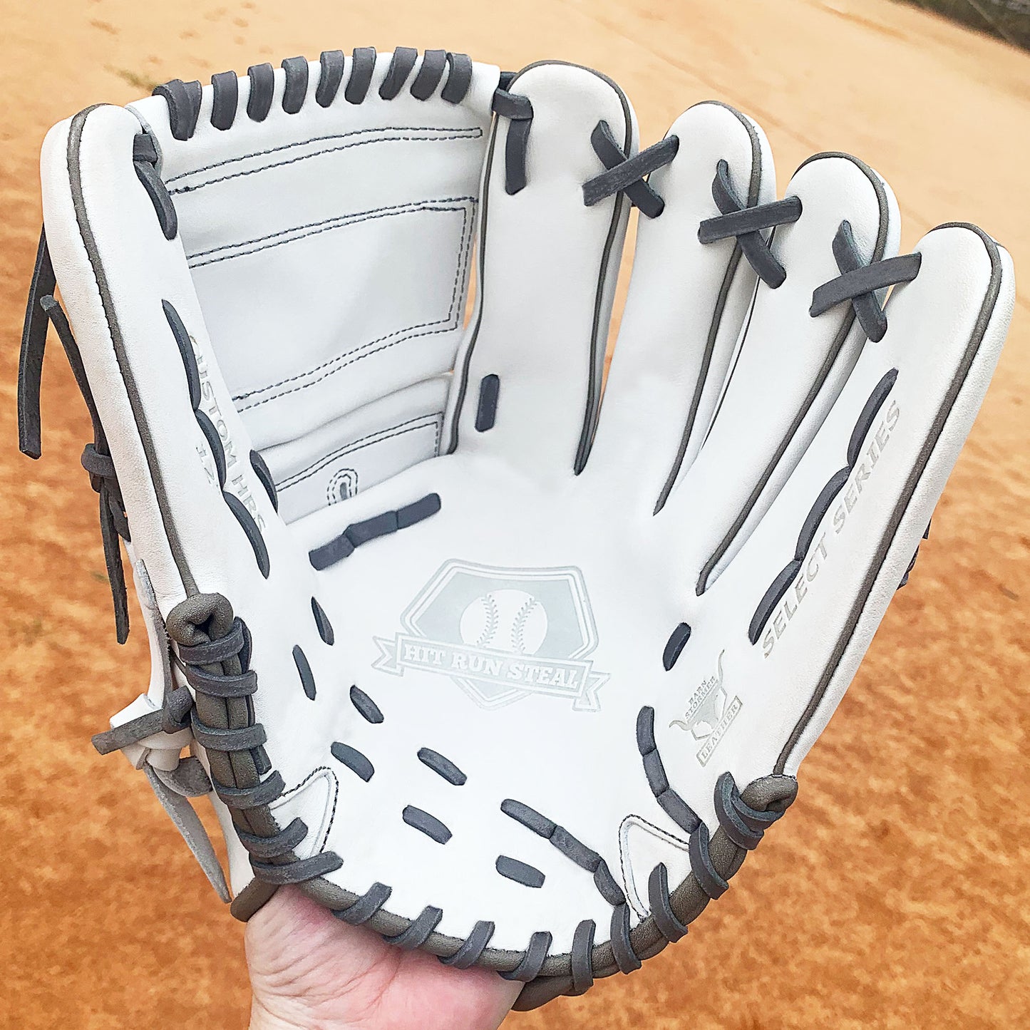 12" - White with Gray Laces - Two Piece Closed Web