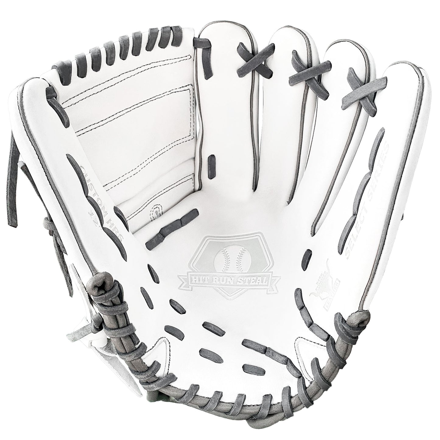 12" - White with Gray Laces - Two Piece Closed Web