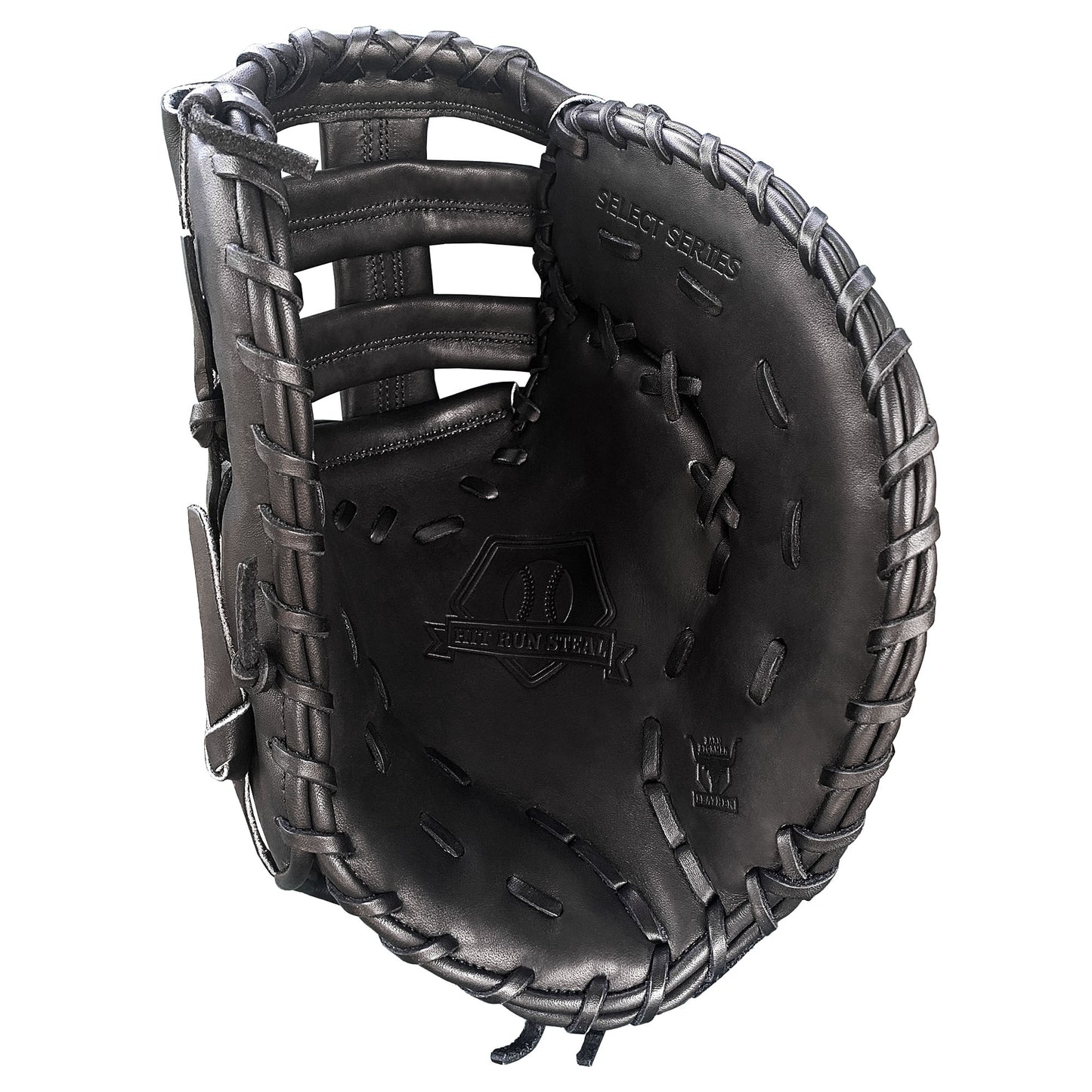 13" Baseball First Base Mitt - Black with Black Laces