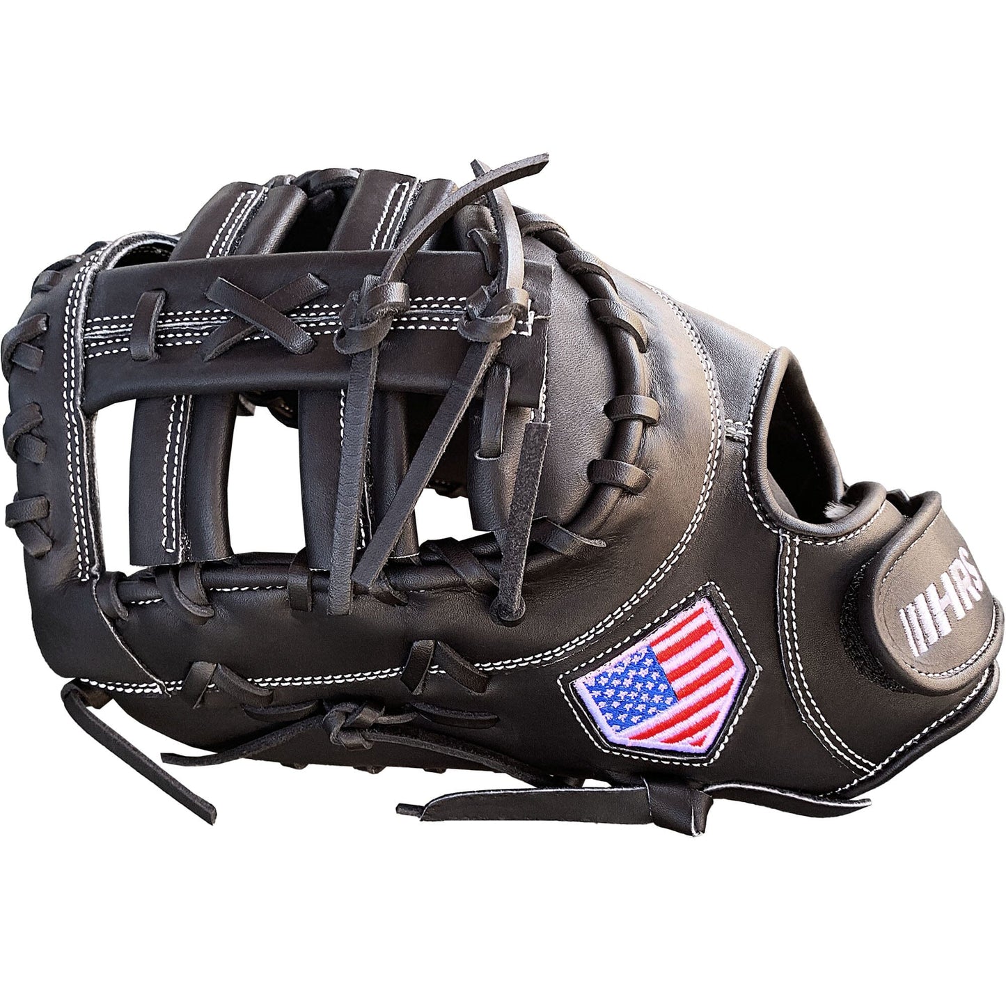 13" Softball First Base Mitt - Black with Black Laces