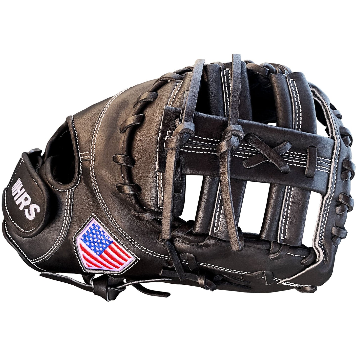 13" Softball First Base Mitt - Black with Black Laces