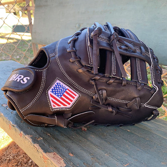 13" Softball First Base Mitt - Black with Black Laces