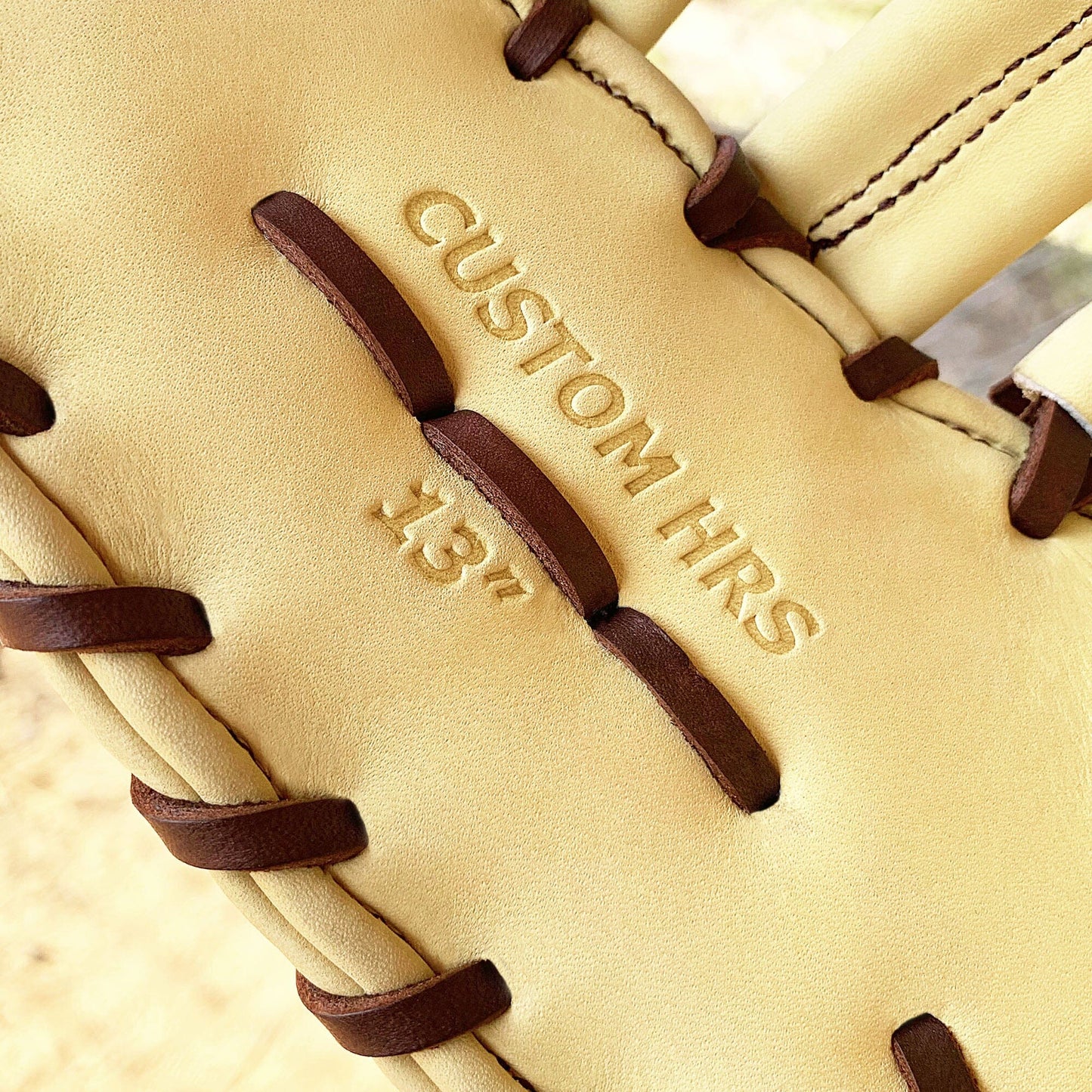 13" Baseball First Base Mitt - Cream with Dark Brown Laces