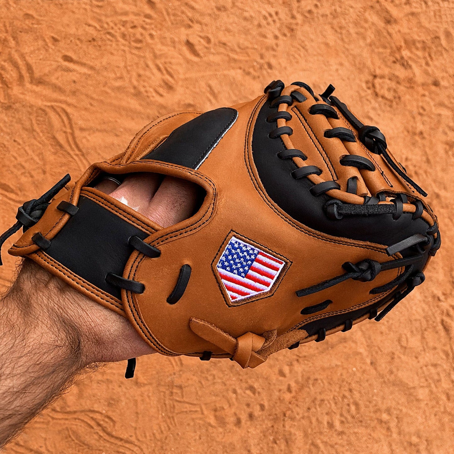 33.5" Baseball Catcher's Mitt - Tan With Black Accents