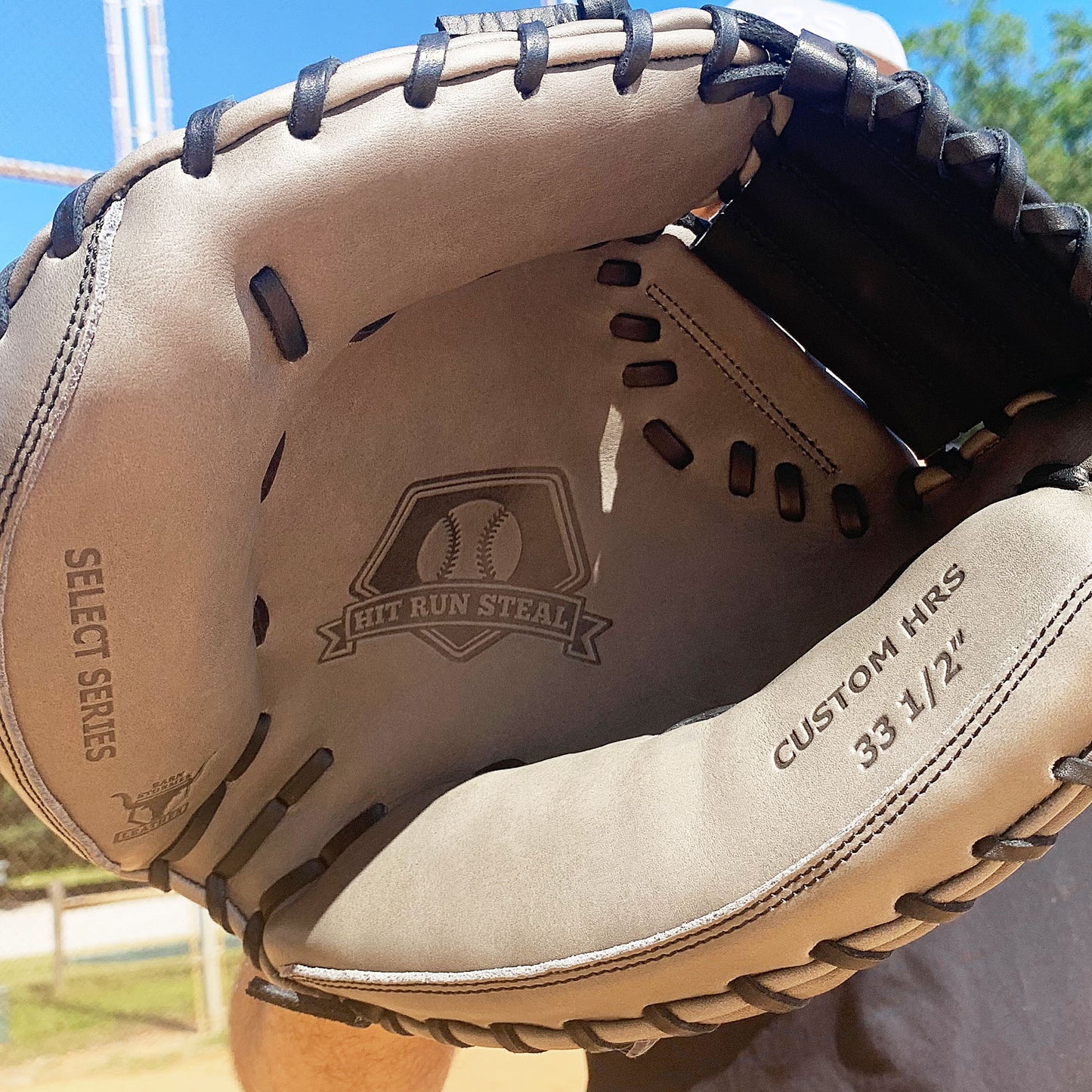 33.5" Baseball Catcher's Mitt - Gray with Black Web and Black Laces