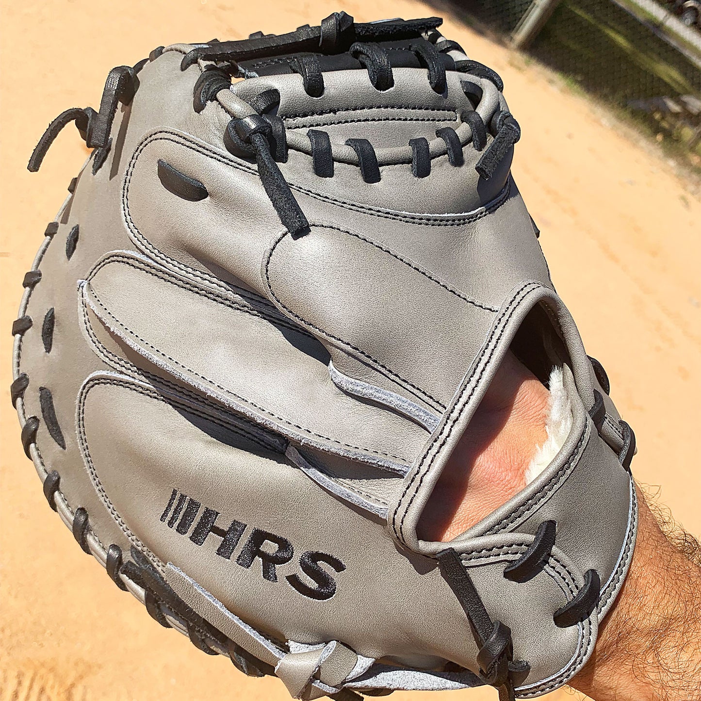 33.5" Baseball Catcher's Mitt - Gray with Black Web and Black Laces