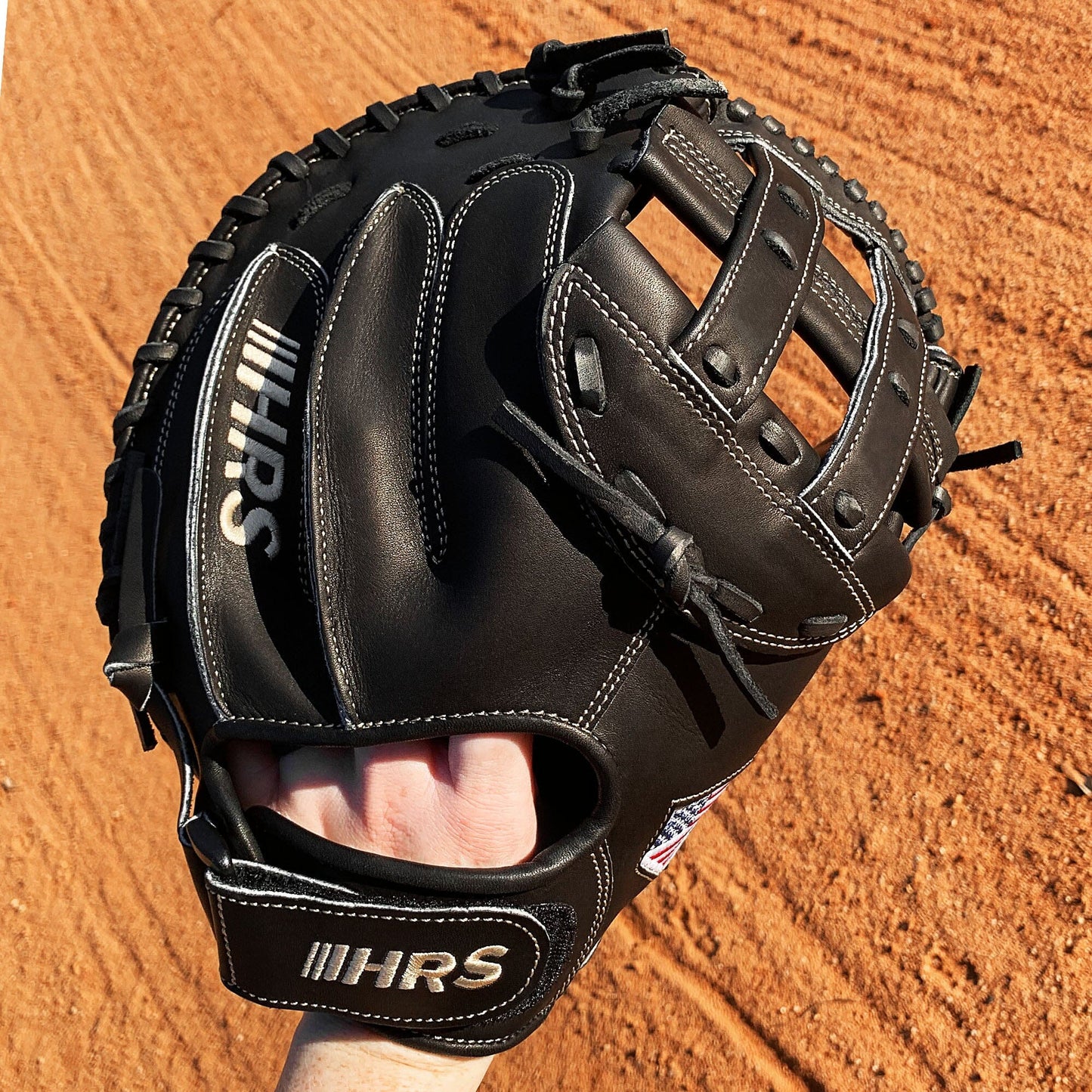 34" Softball Catcher's Mitt - Black with Black Laces