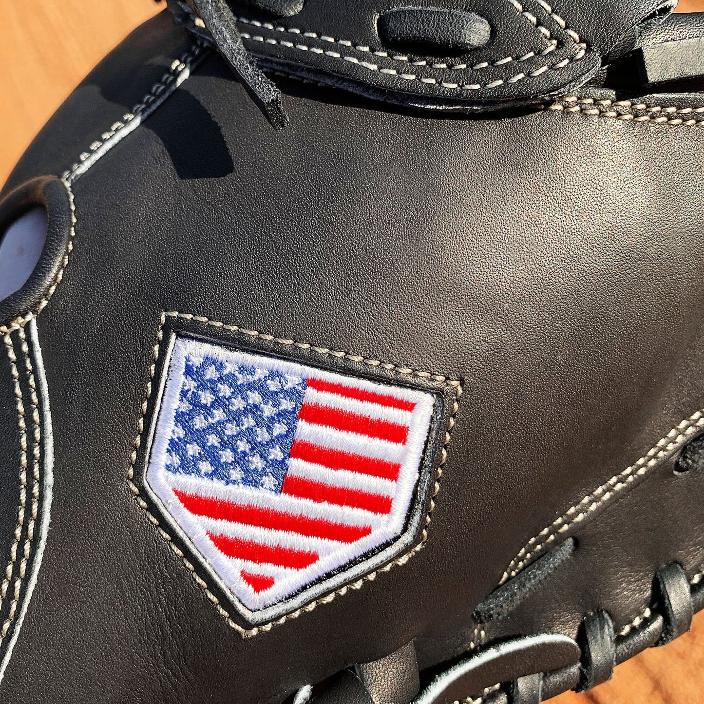 34" Softball Catcher's Mitt - Black with Black Laces