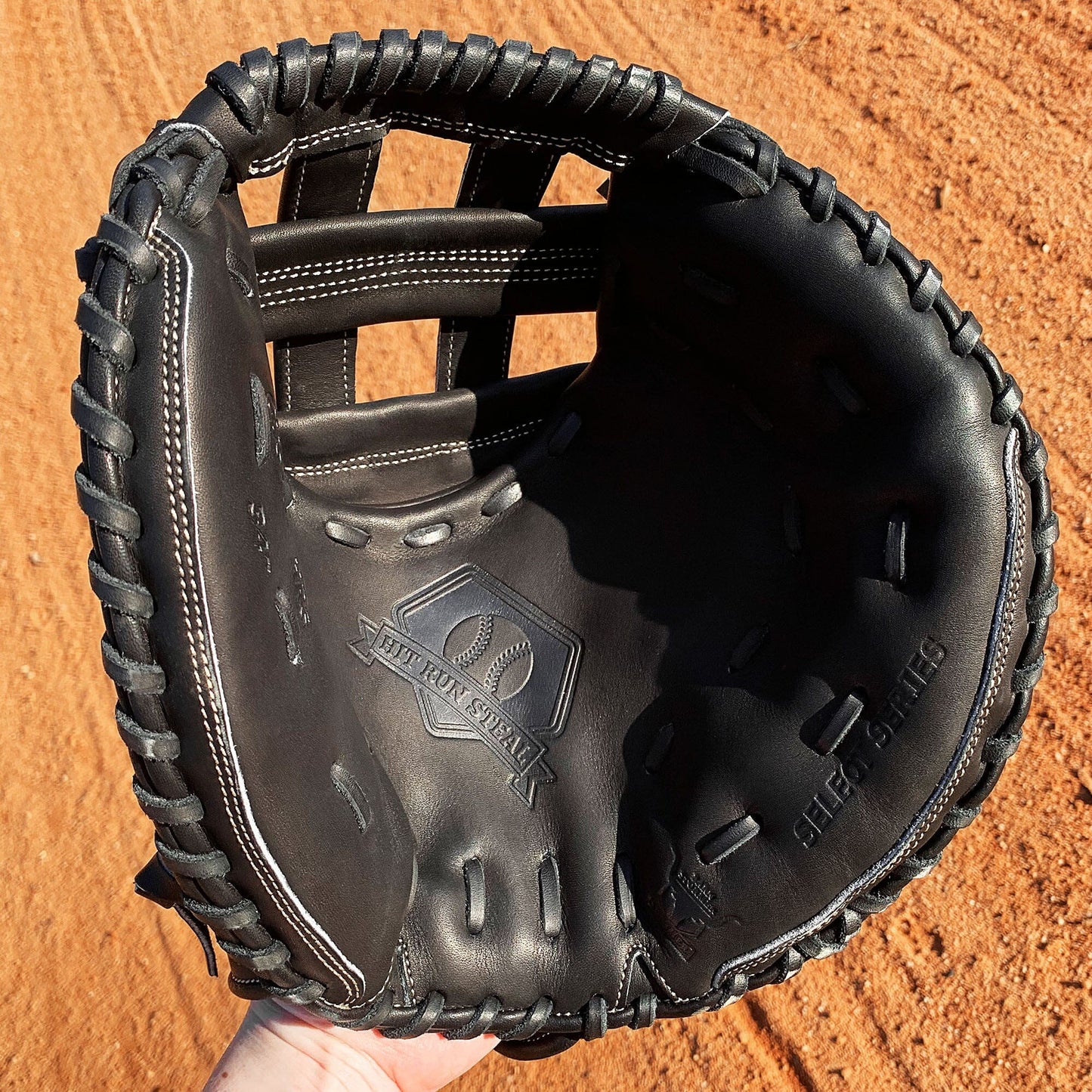 34" Softball Catcher's Mitt - Black with Black Laces