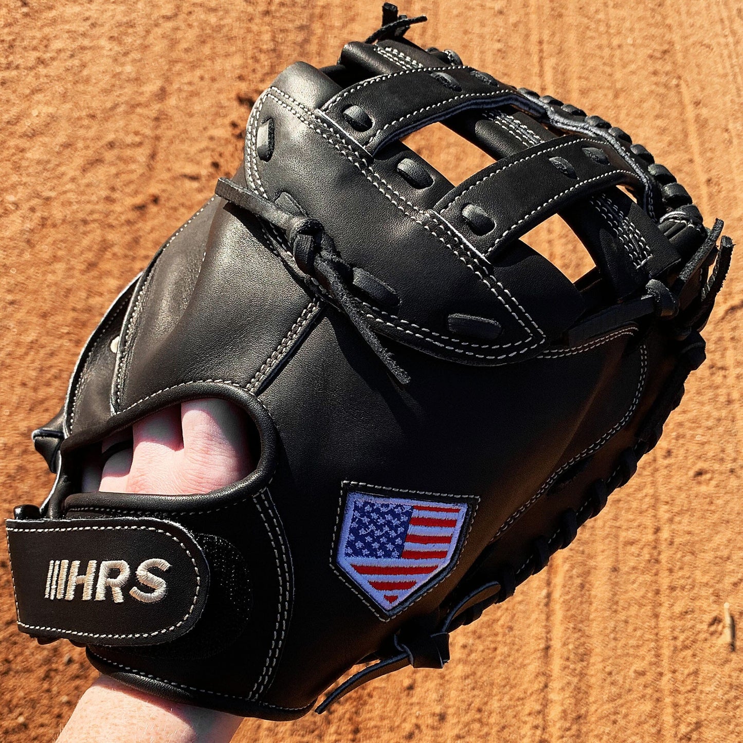 34" Softball Catcher's Mitt - Black with Black Laces