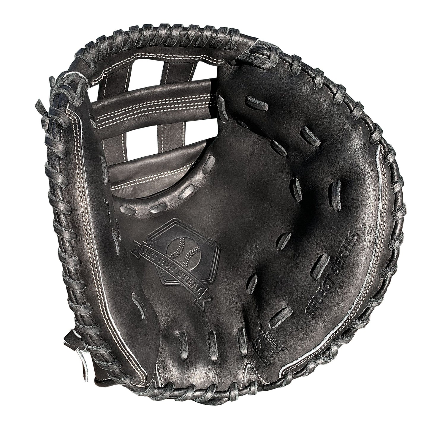 34" Softball Catcher's Mitt - Black with Black Laces