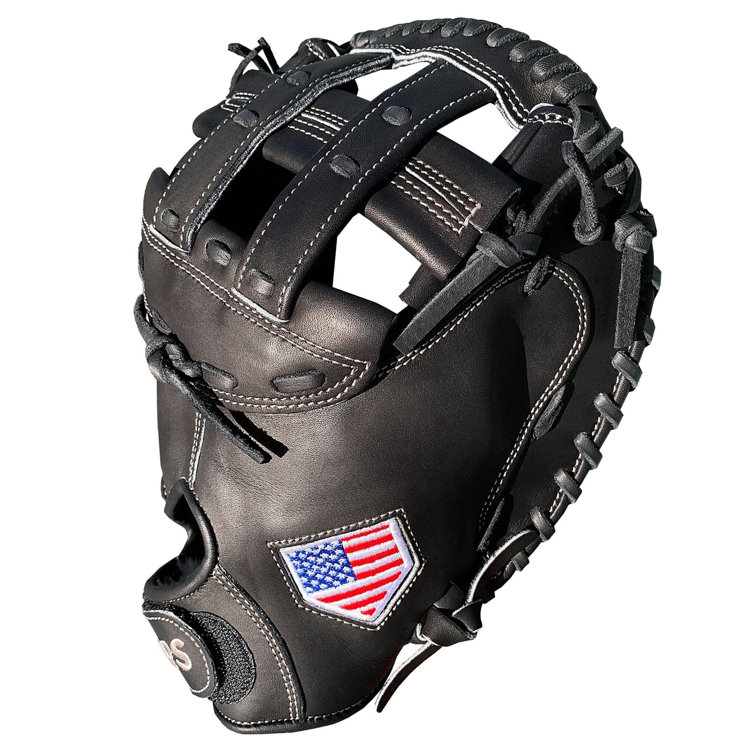 34" Softball Catcher's Mitt - Black with Black Laces