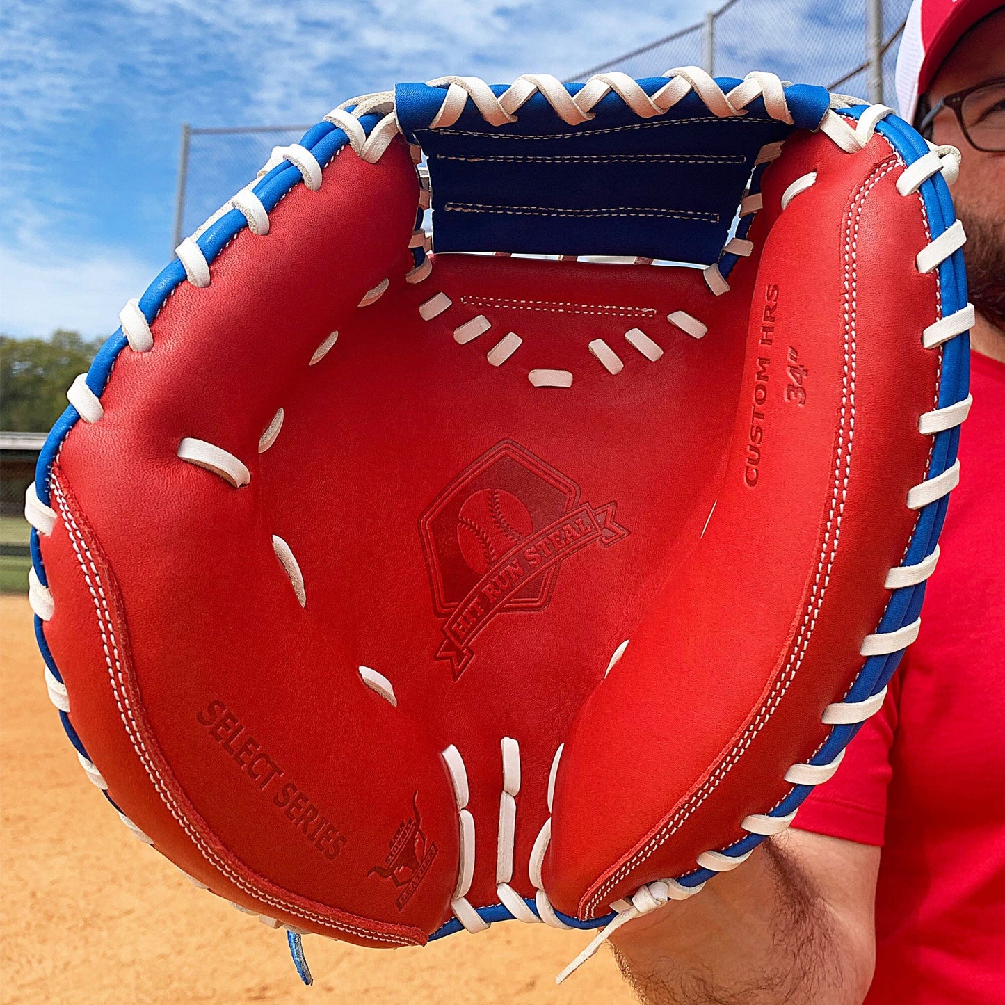 34" - Baseball Catcher's Mitt - Red, White, and Blue