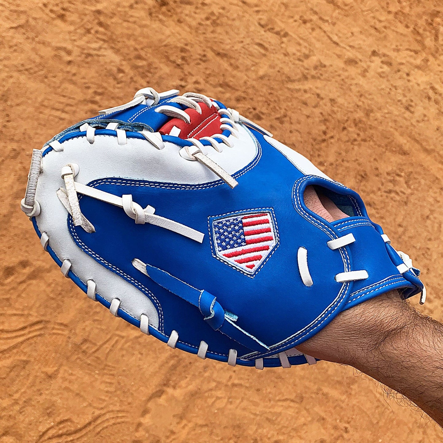 34" - Baseball Catcher's Mitt - Red, White, and Blue