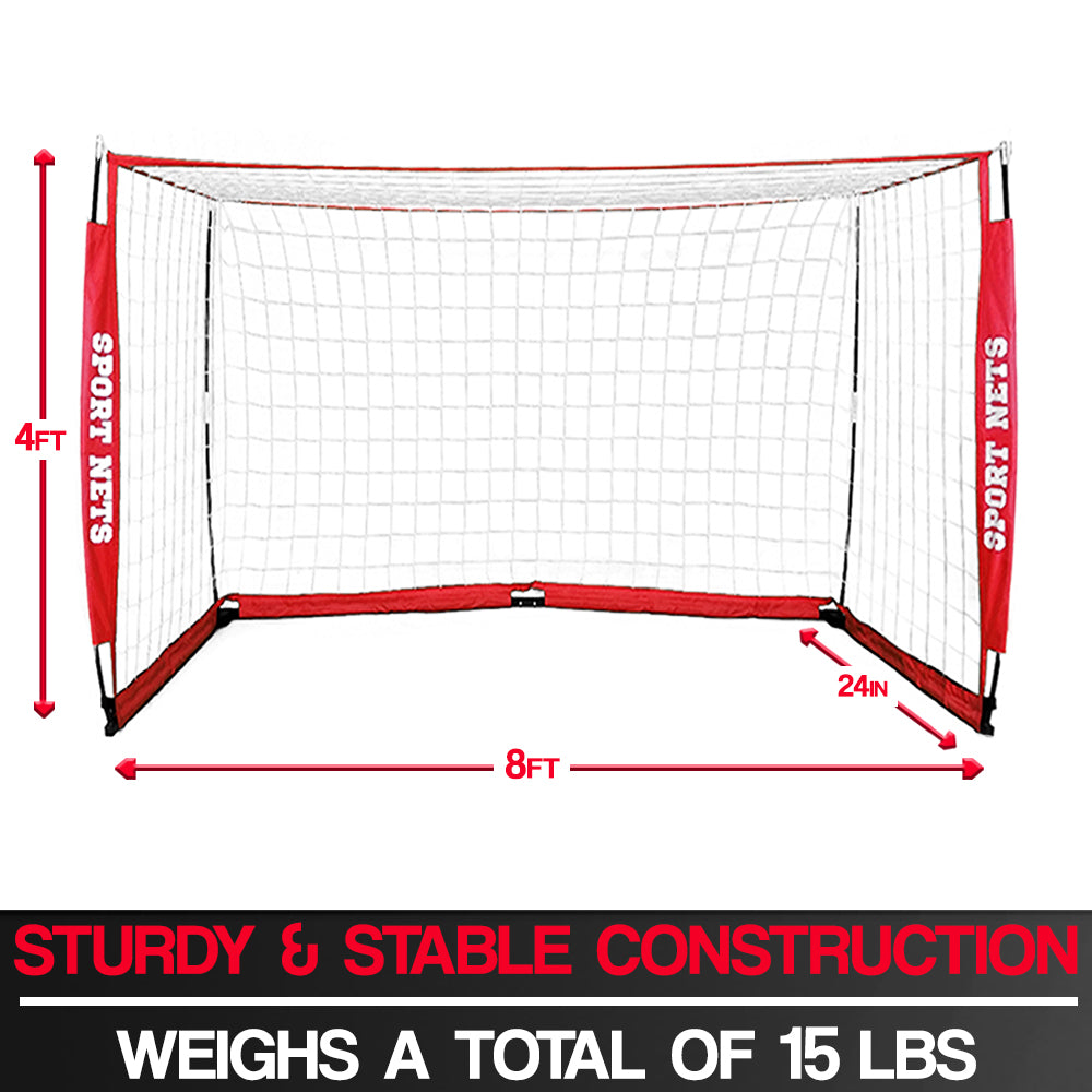 Portable Soccer Goal With Carry Bag - 4 Sizes 4' X 6' - 4' X 8' - 6' X 12' - 7' x 14'