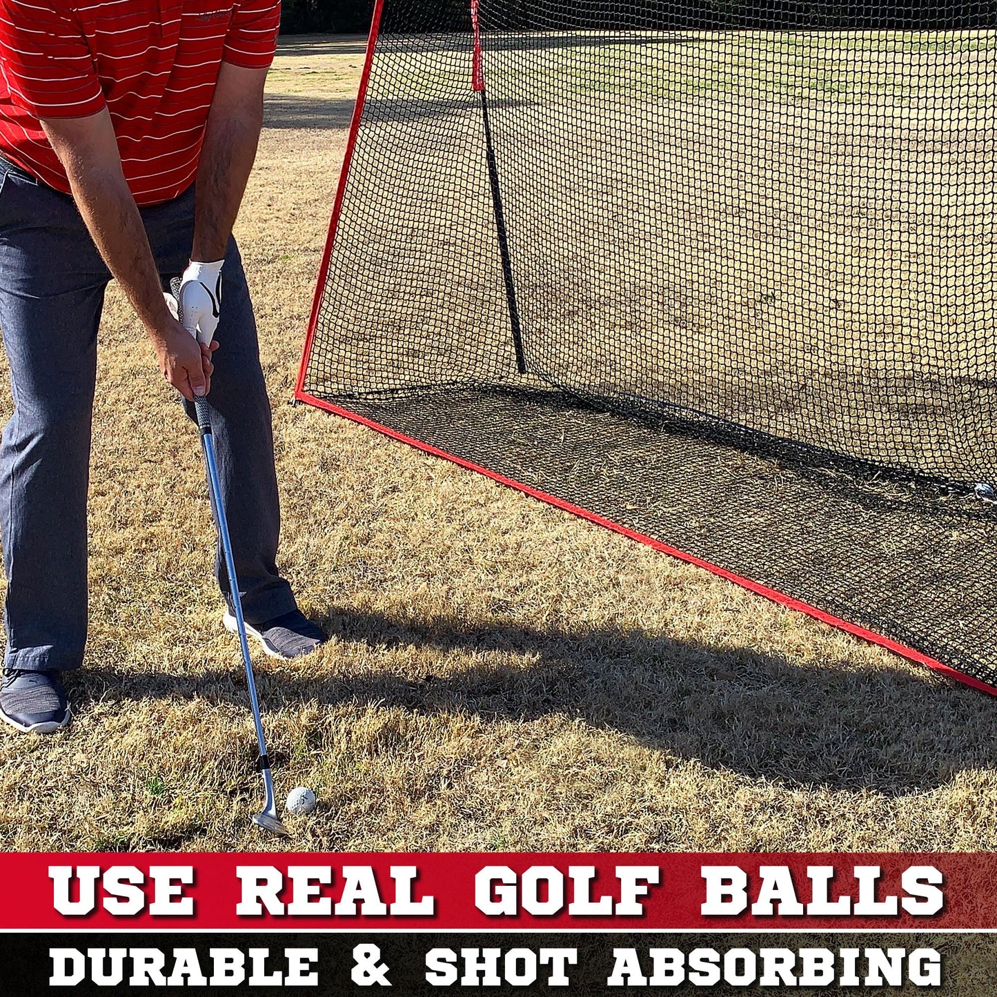 Heavy Duty 10x7 Golf Hitting Net - Perfect Golf Practice Net. Use Indoor, Outdoor, Garage, Backyard, Or In Any Open Field