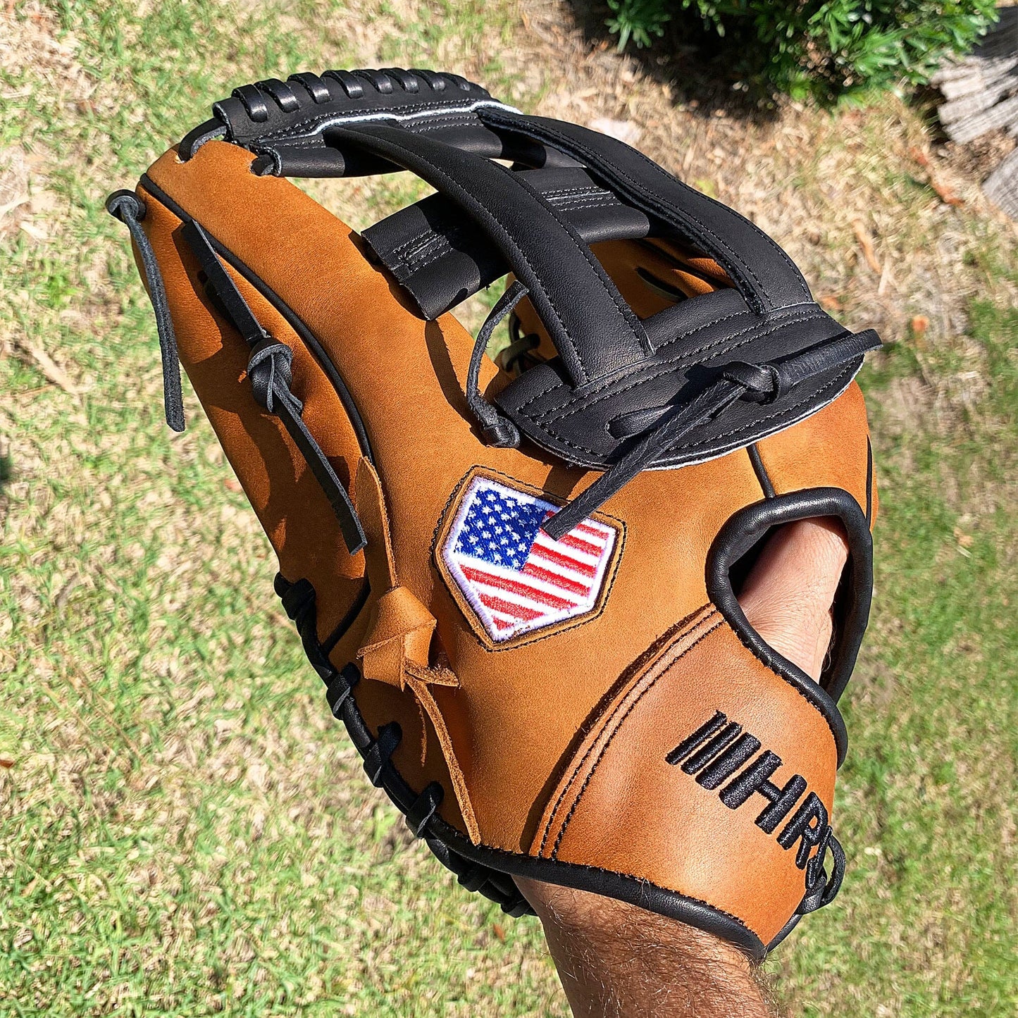 14" Softball Outfielder's Glove - Tan & Black - H Web