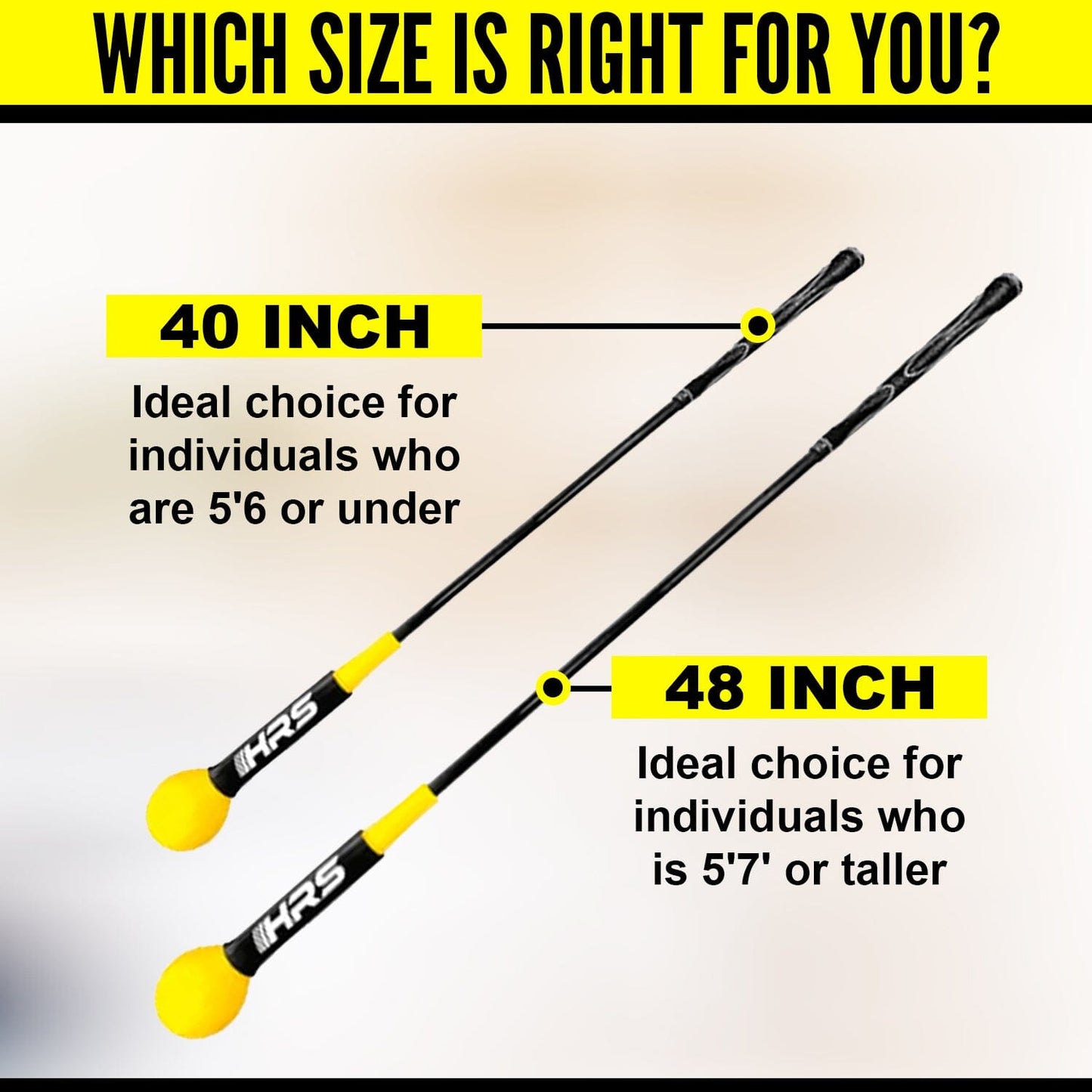 Golf Swing Trainer - Available In 40" And 48" / Improve Tempo, Flexibility, Balance / Perfect Indoor-Outdoor Training Aid