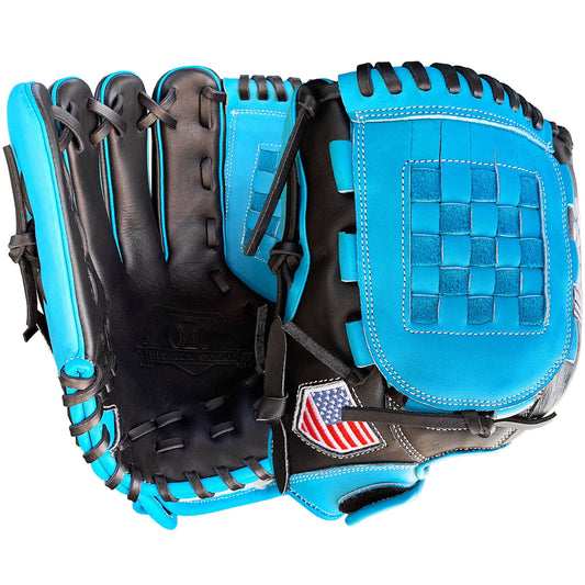 12" Basket Web - Utility Glove - Sea Blue and Black