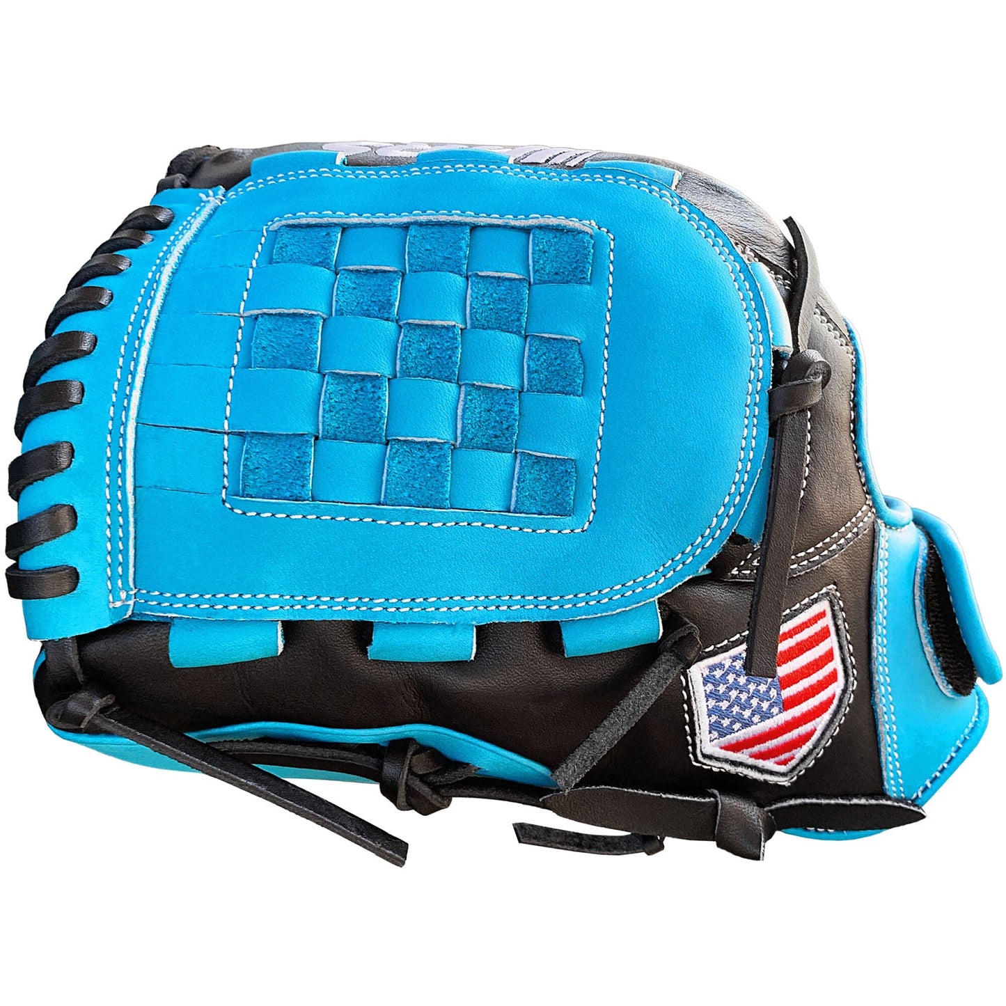 12" Basket Web - Utility Glove - Sea Blue and Black