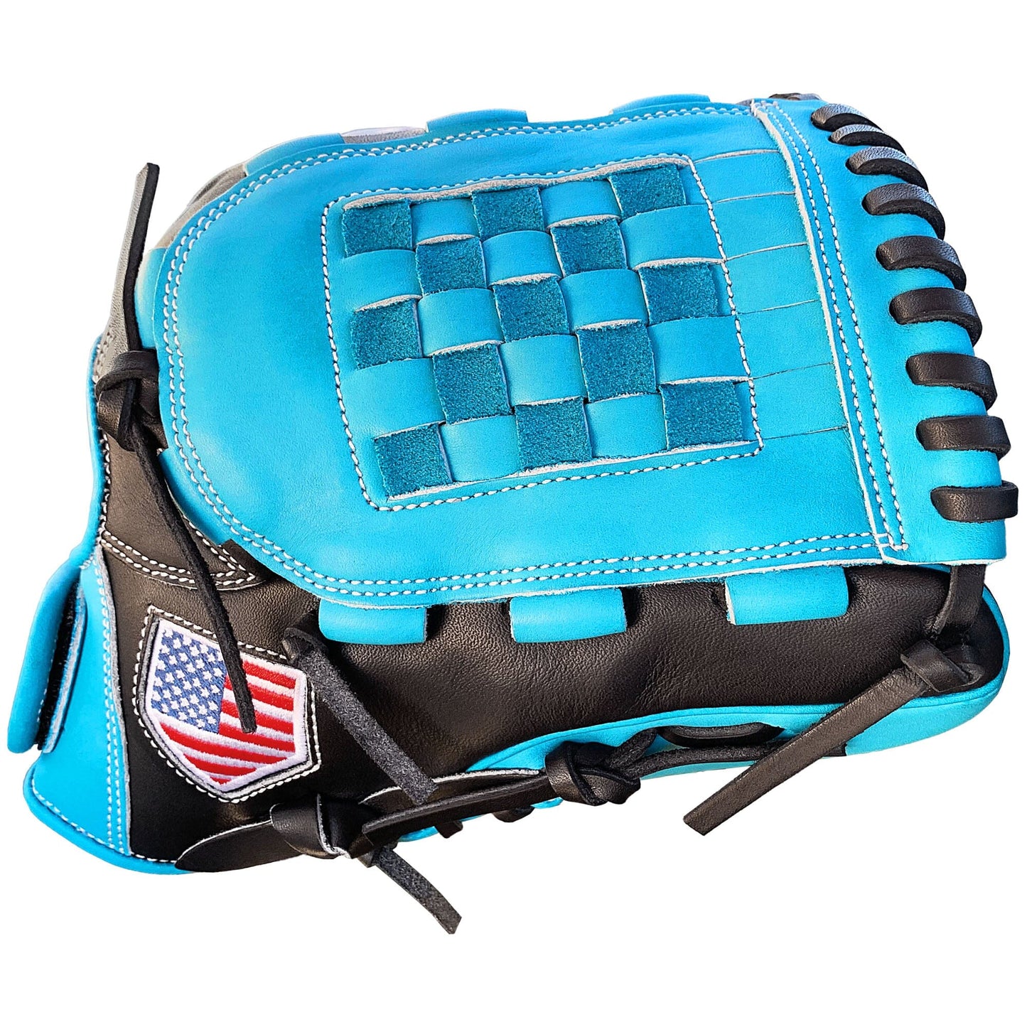 12" Basket Web - Utility Glove - Sea Blue and Black