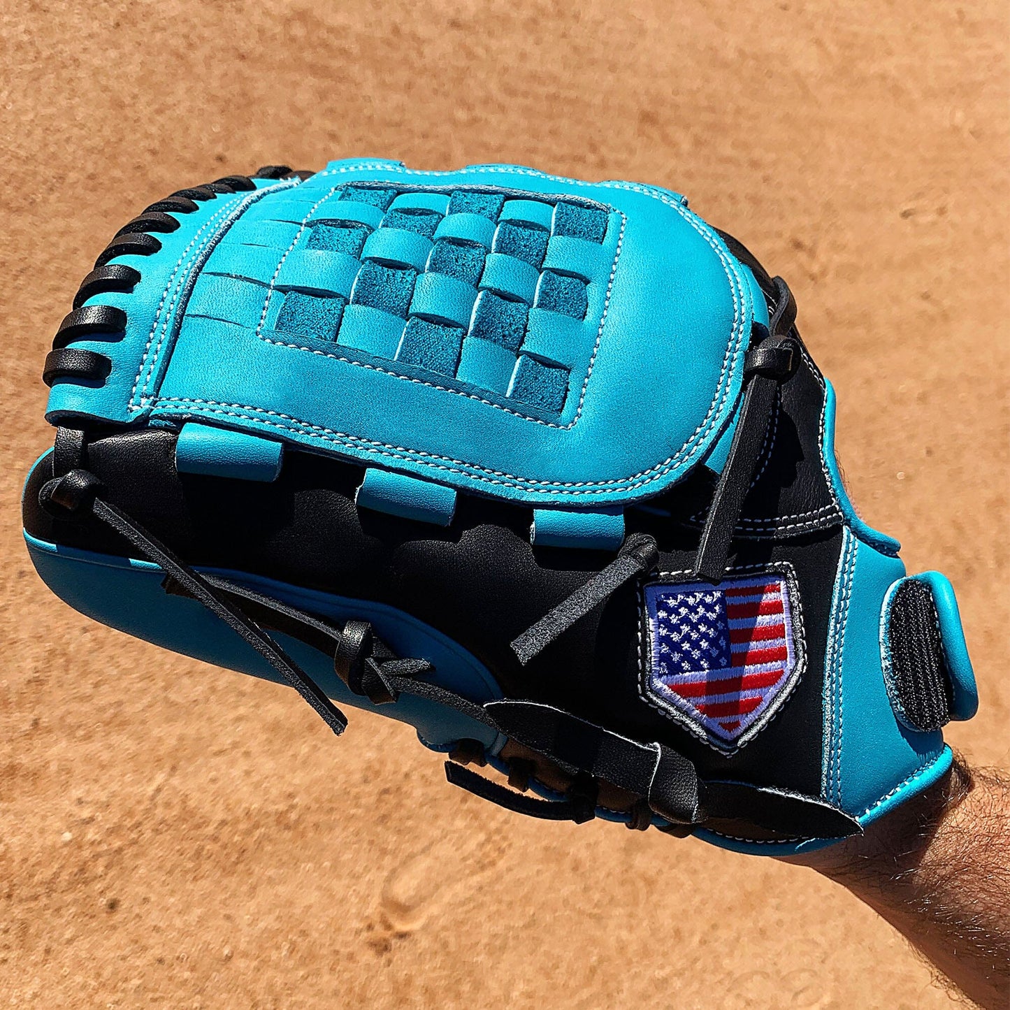 12" Basket Web - Utility Glove - Sea Blue and Black