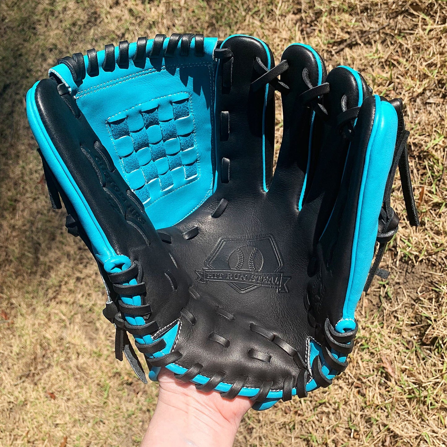 12" Basket Web - Utility Glove - Sea Blue and Black