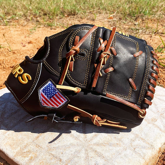 12" - Black with Tan Laces - Two Piece Closed Web