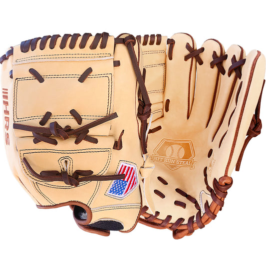 12" - Cream with Dark Brown Laces - Two Piece Closed Web