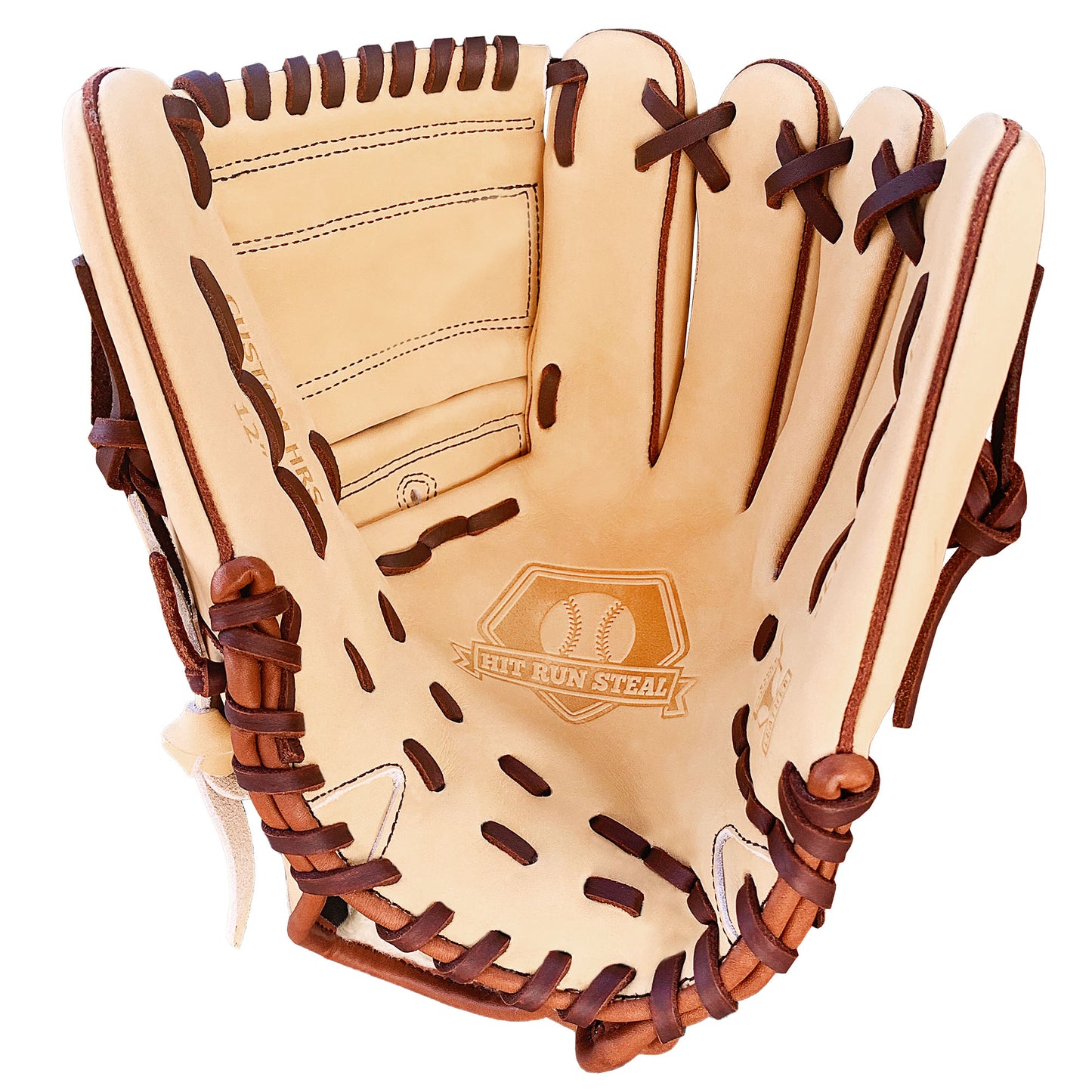12" - Cream with Dark Brown Laces - Two Piece Closed Web