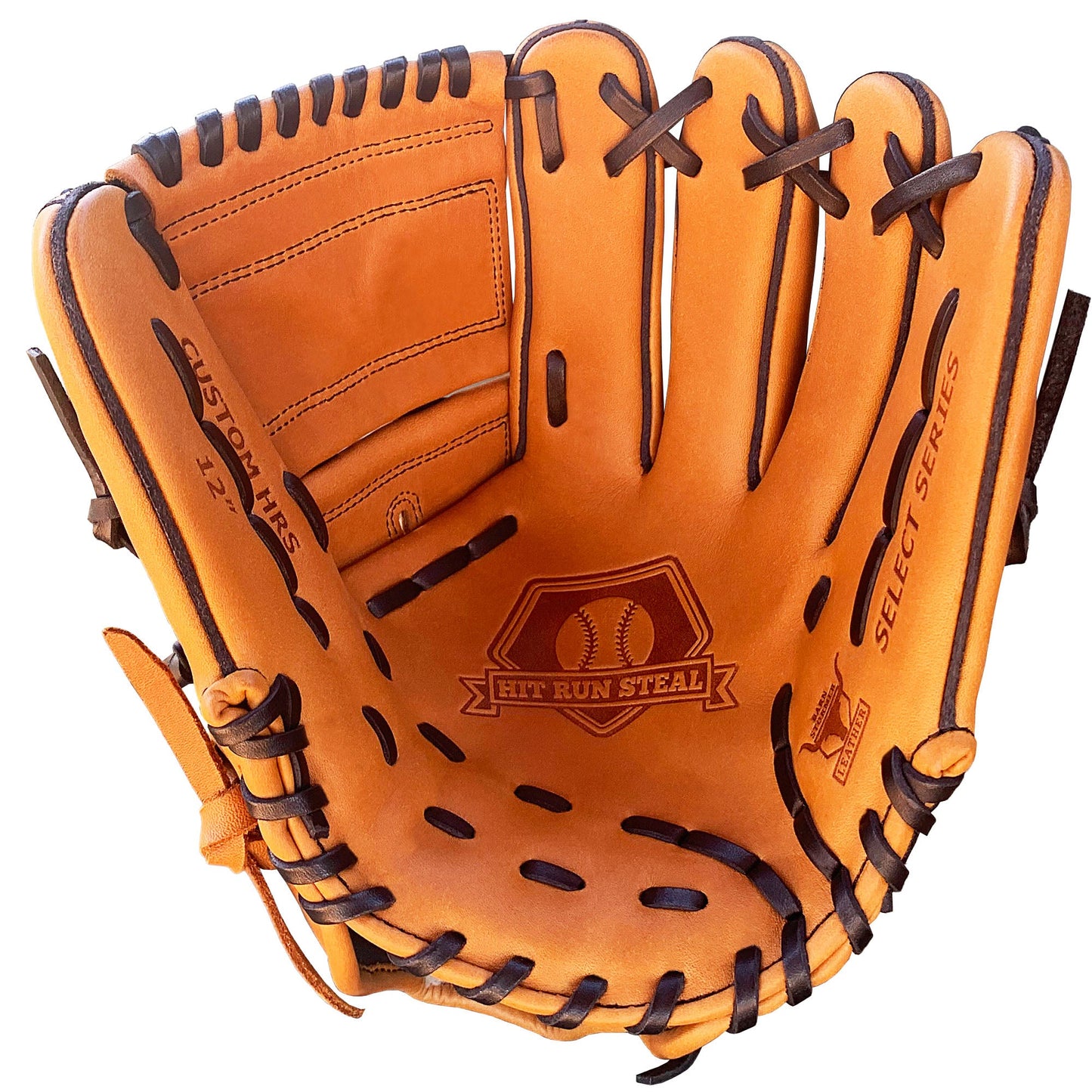 Tan leather baseball pitchers glove