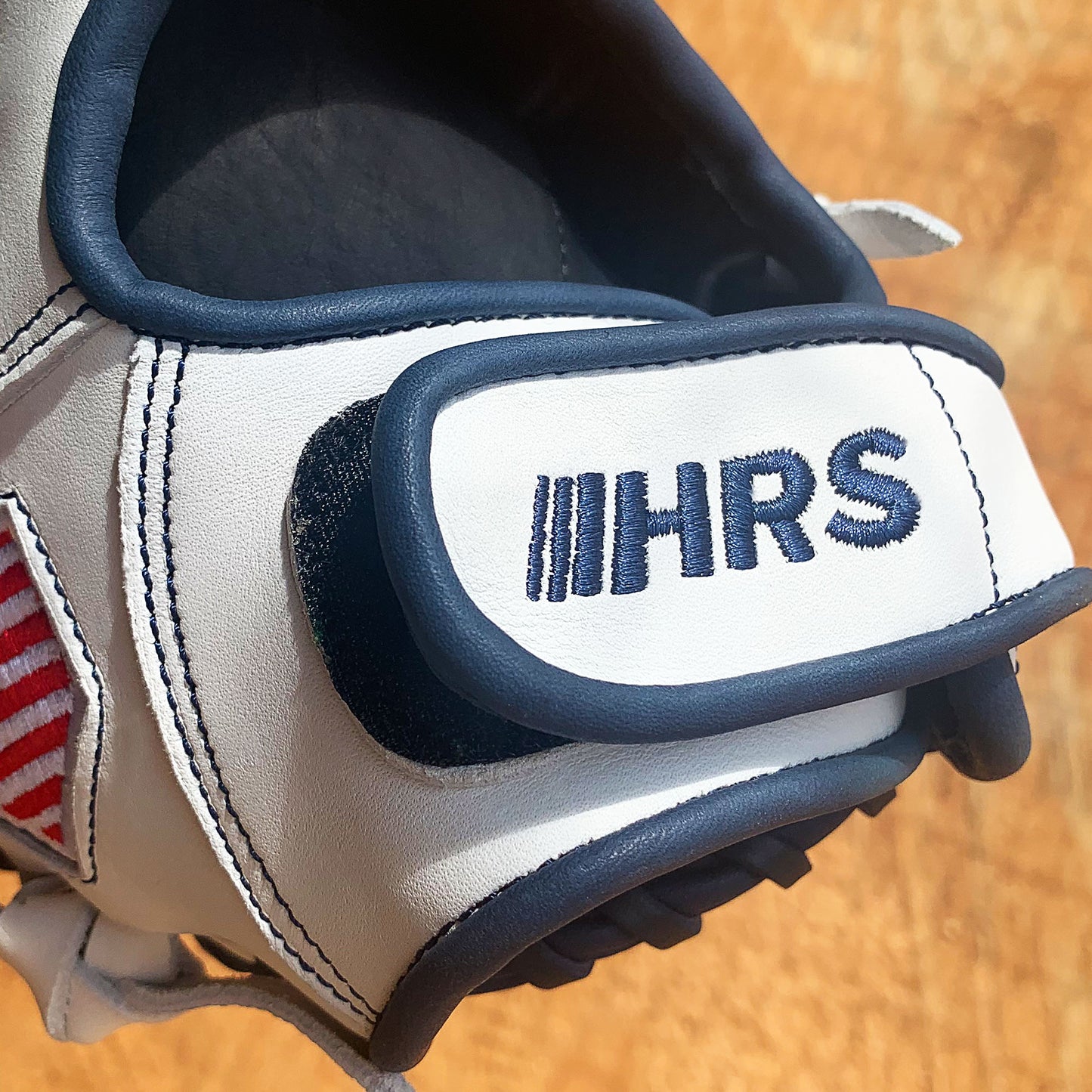 12" - White with Navy Laces - Two Piece Closed Web