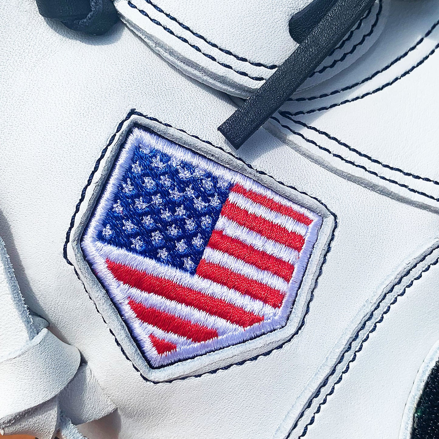 12" - White with Navy Laces - Two Piece Closed Web