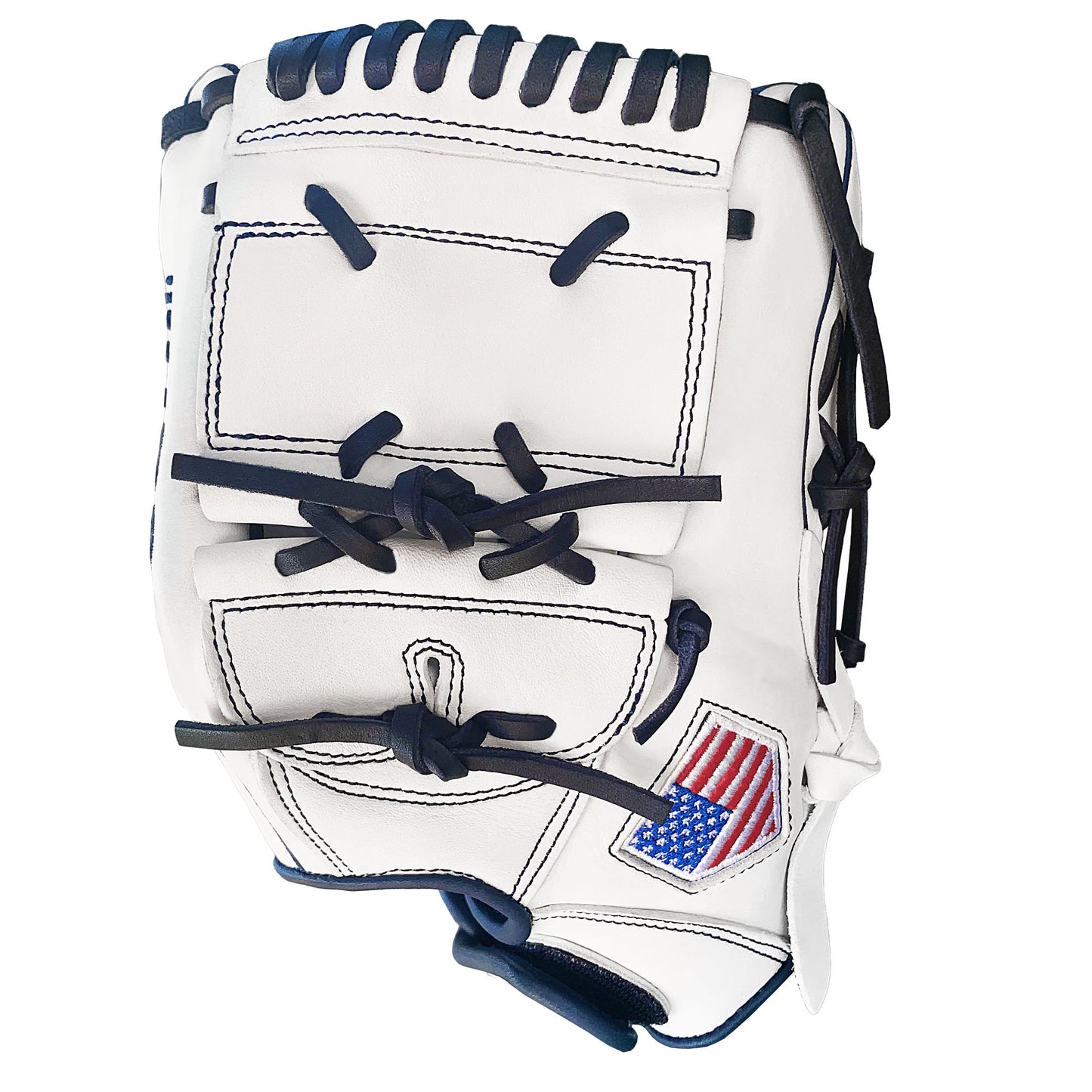 12" - White with Navy Laces - Two Piece Closed Web