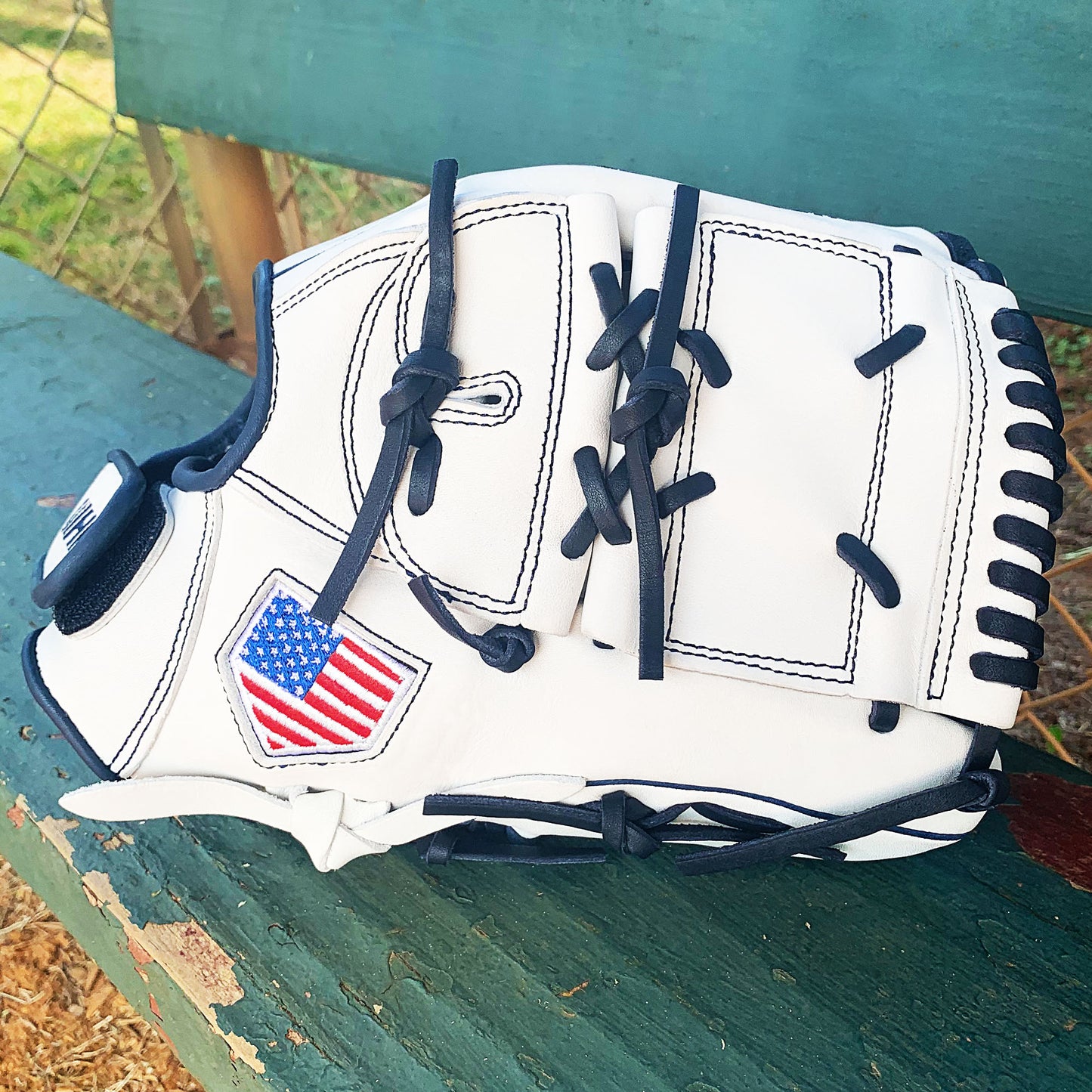 12" - White with Navy Laces - Two Piece Closed Web