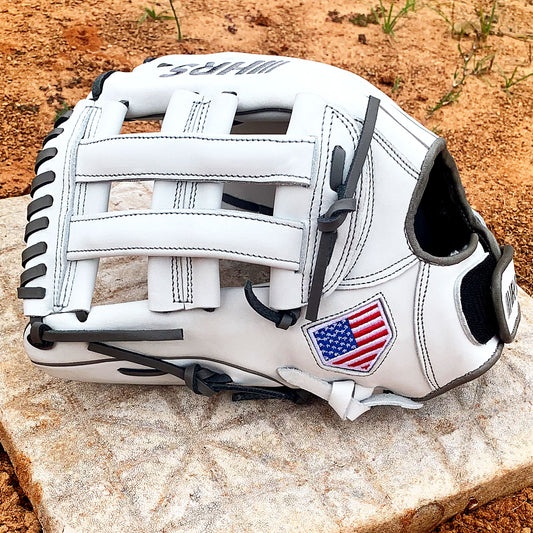 13"- White with Gray Laces - H Web