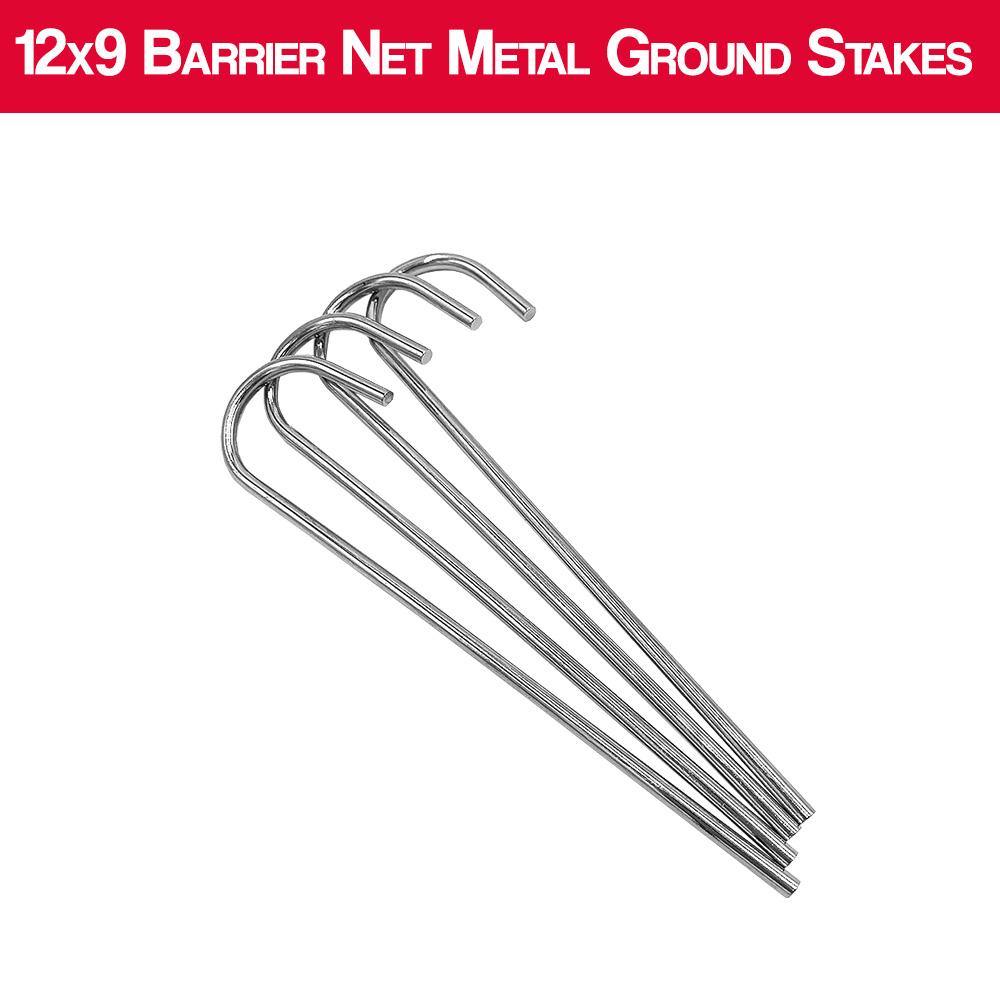 12x9 Barrier Net Replacement Metal Ground Stakes - Set Of 4