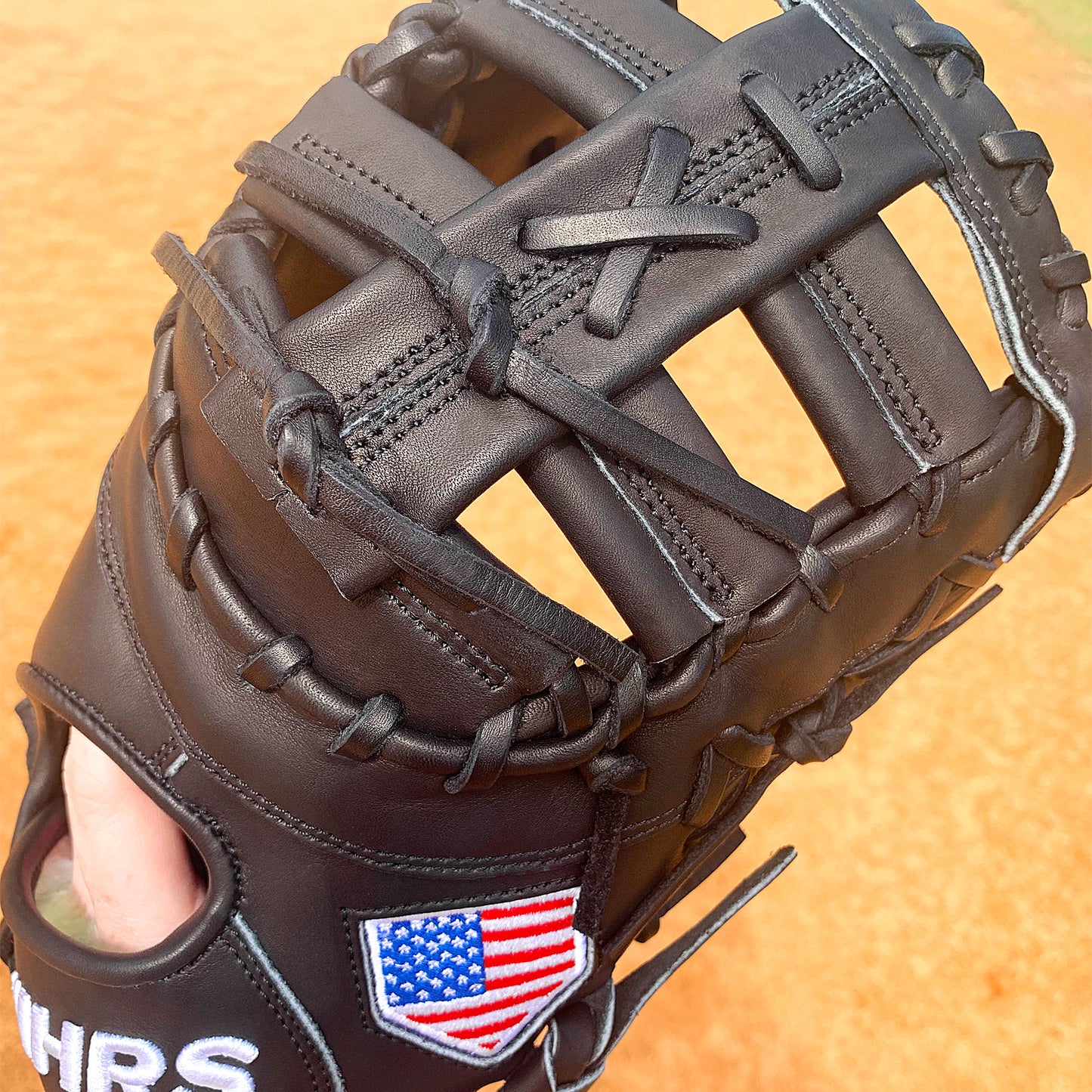 13" Baseball First Base Mitt - Black with Black Laces