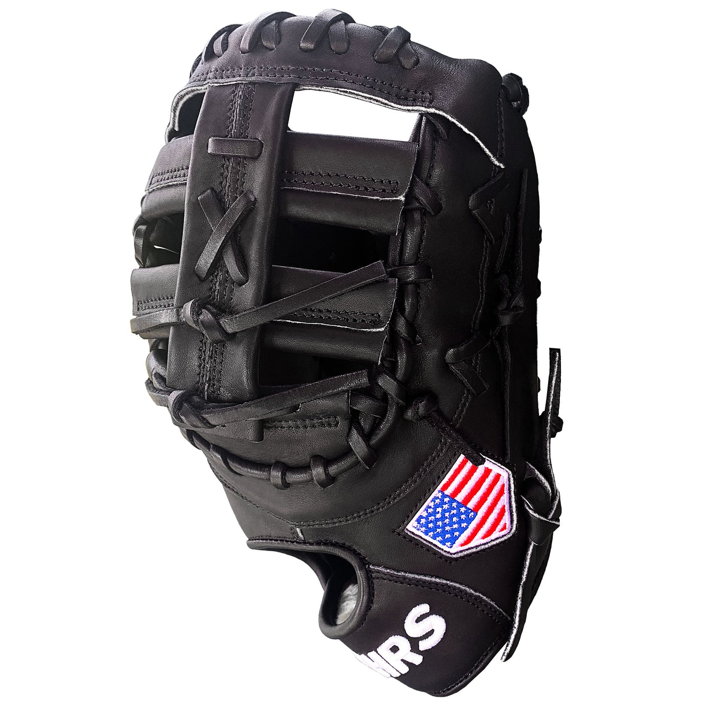 13" Baseball First Base Mitt - Black with Black Laces